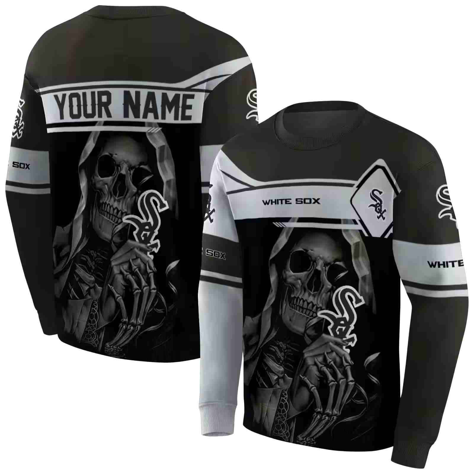 customized chicago white sox grim reaper black hoodie premium grade