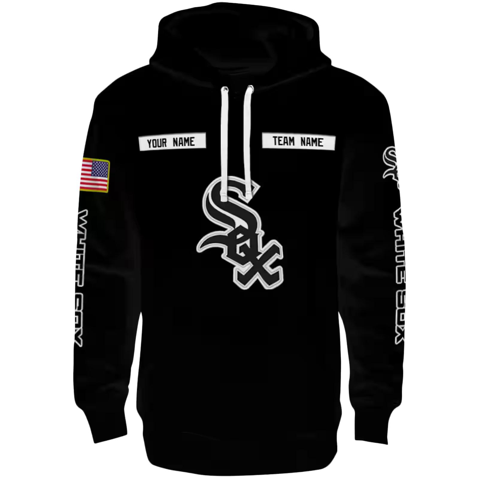 Customized Chicago White Sox Punisher Skull Black Hoodie