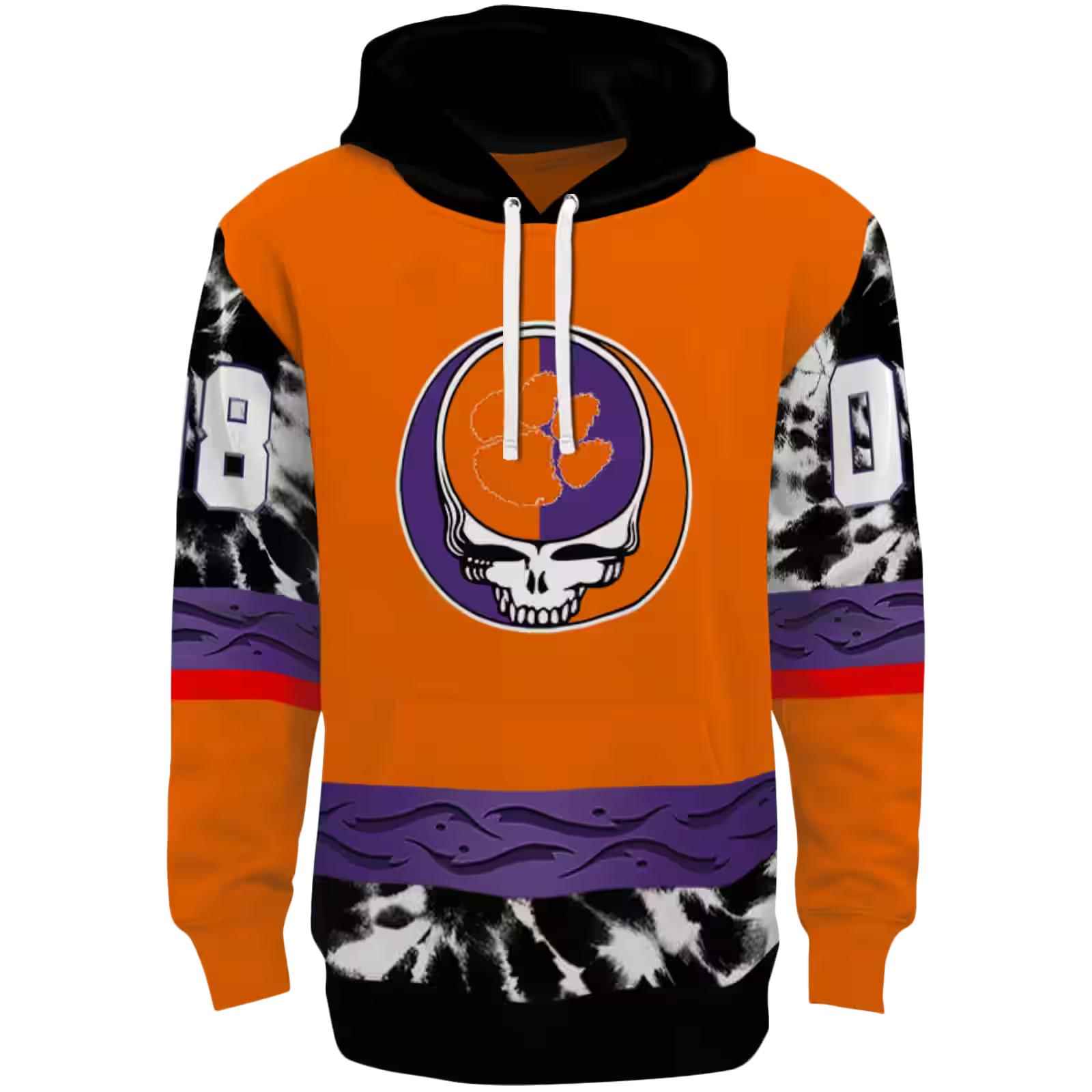 Customized Clemson Tigers Grateful Vibes Orange Hoodie