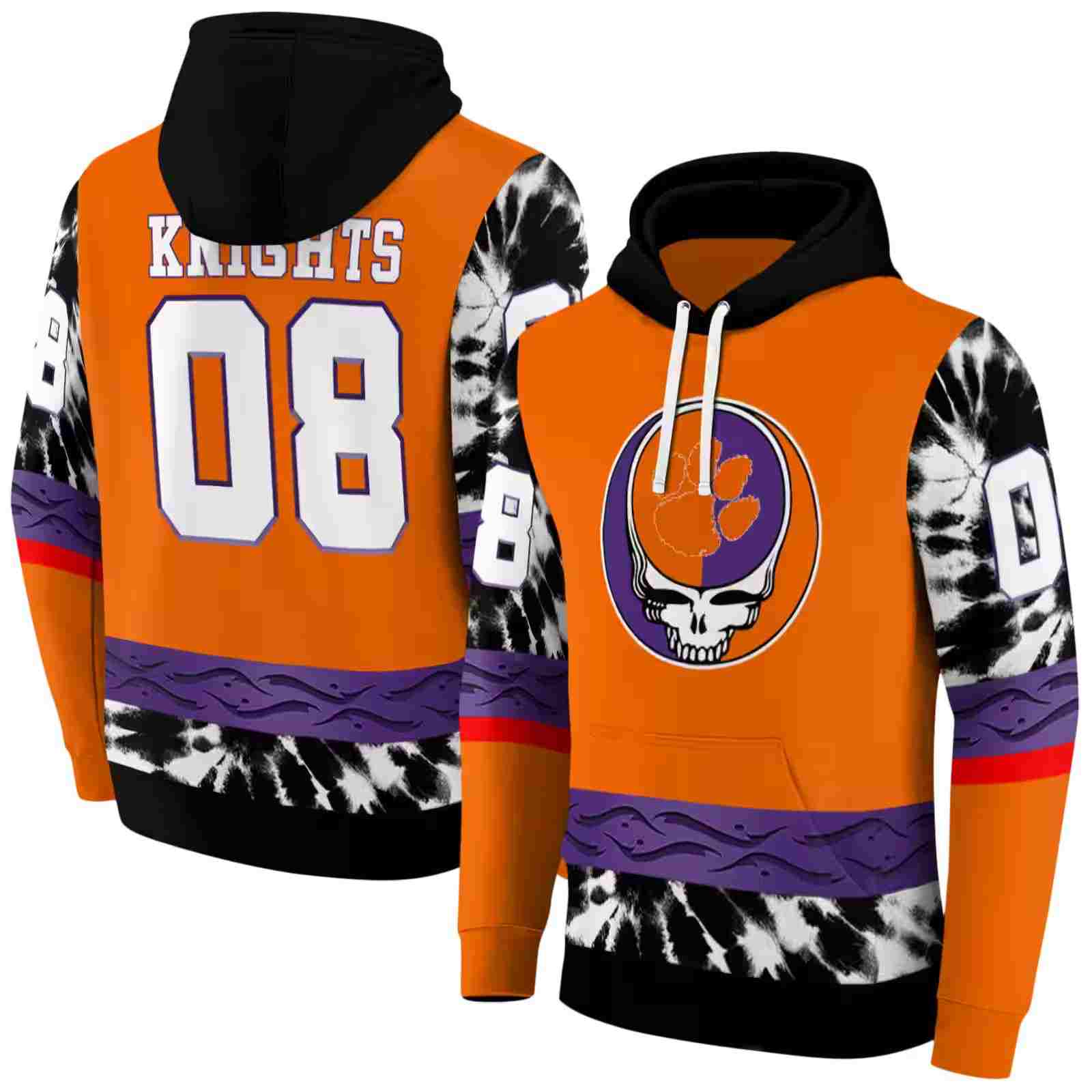 customized clemson tigers grateful vibes orange hoodie fashion forward