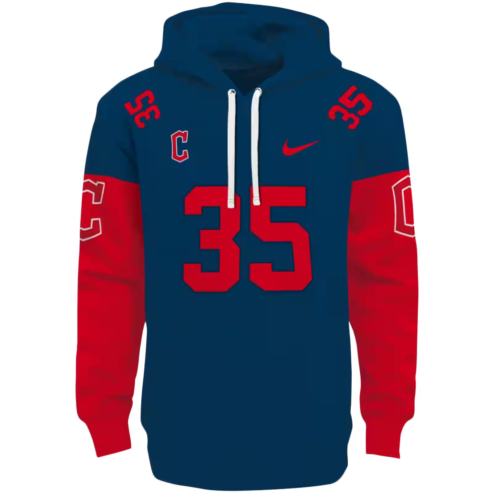 Customized Cleveland Guardians Minimal Design Navy Blue Hoodie