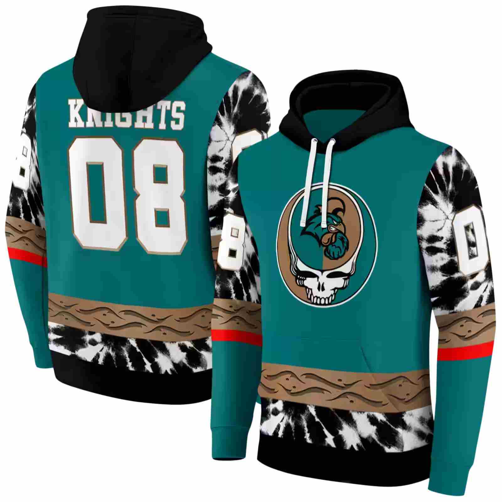 customized coastal carolina chanticleers grateful vibes green hoodie fashion forward