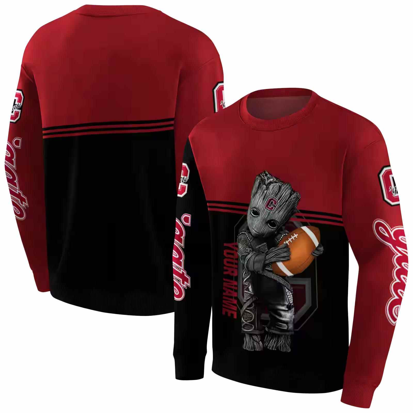 customized colgate raiders baby groot maroon black hoodie premium grade