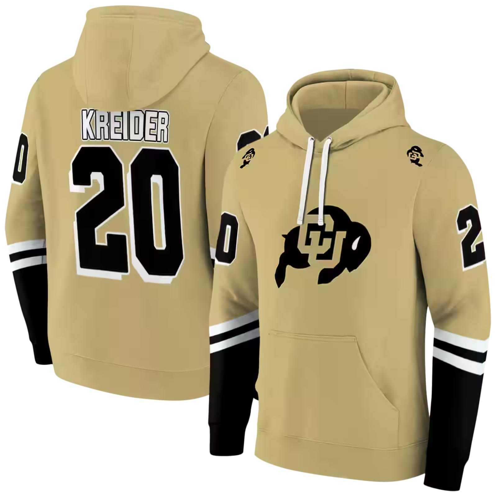 customized colorado buffaloes striped sleeves gold hoodie fashion forward