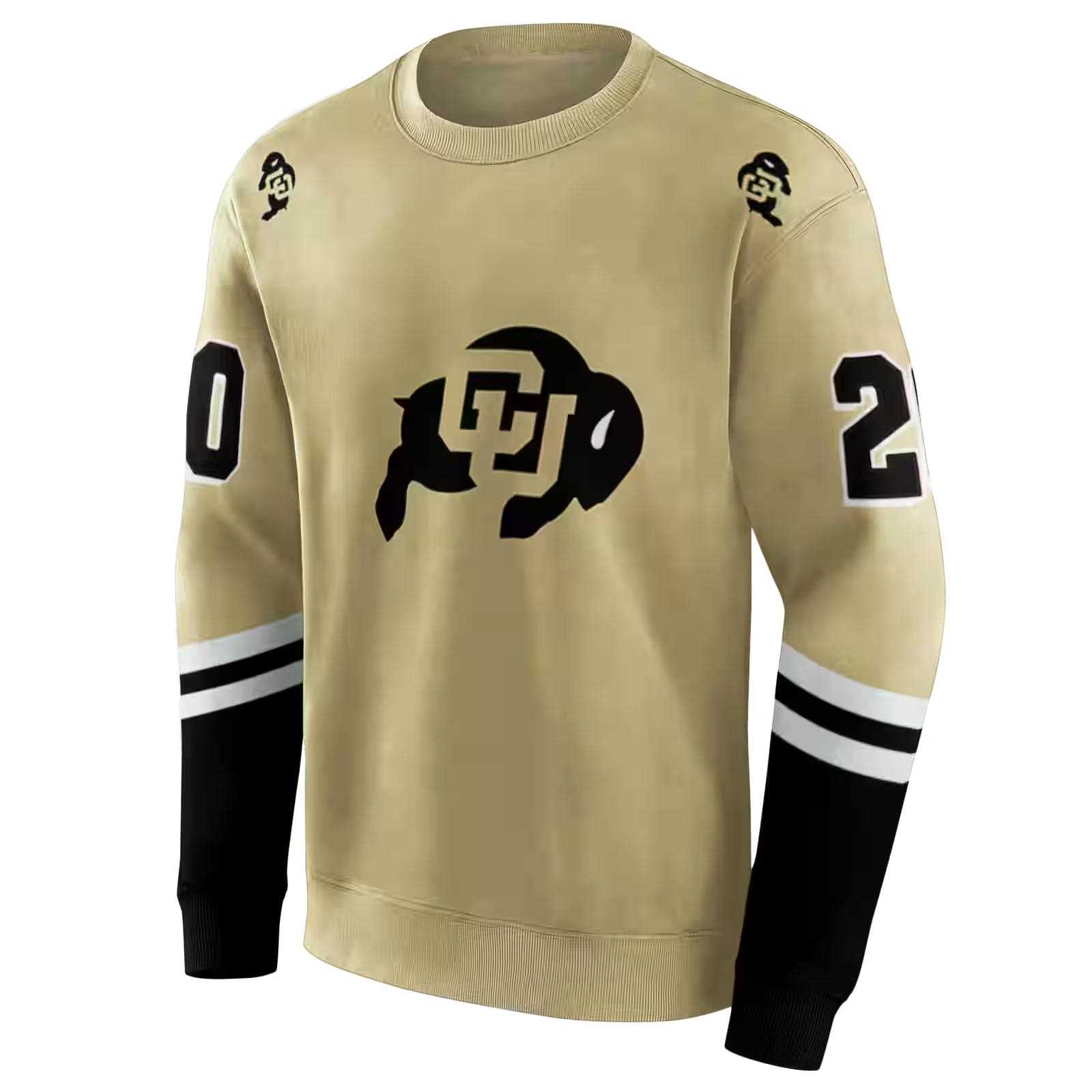 customized colorado buffaloes striped sleeves gold hoodie new arrival