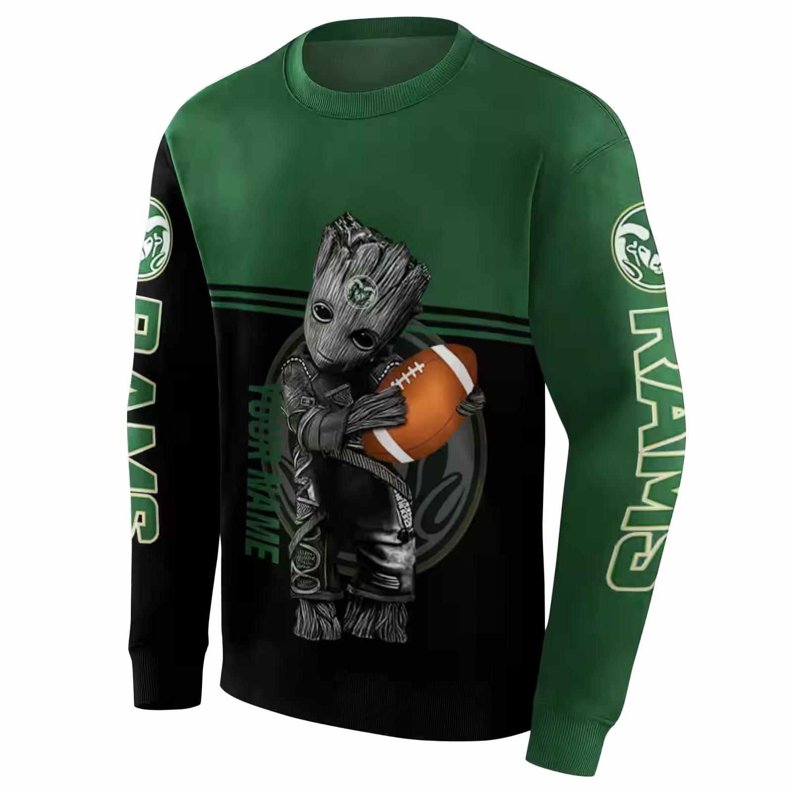 customized colorado state rams baby groot green black hoodie new arrival