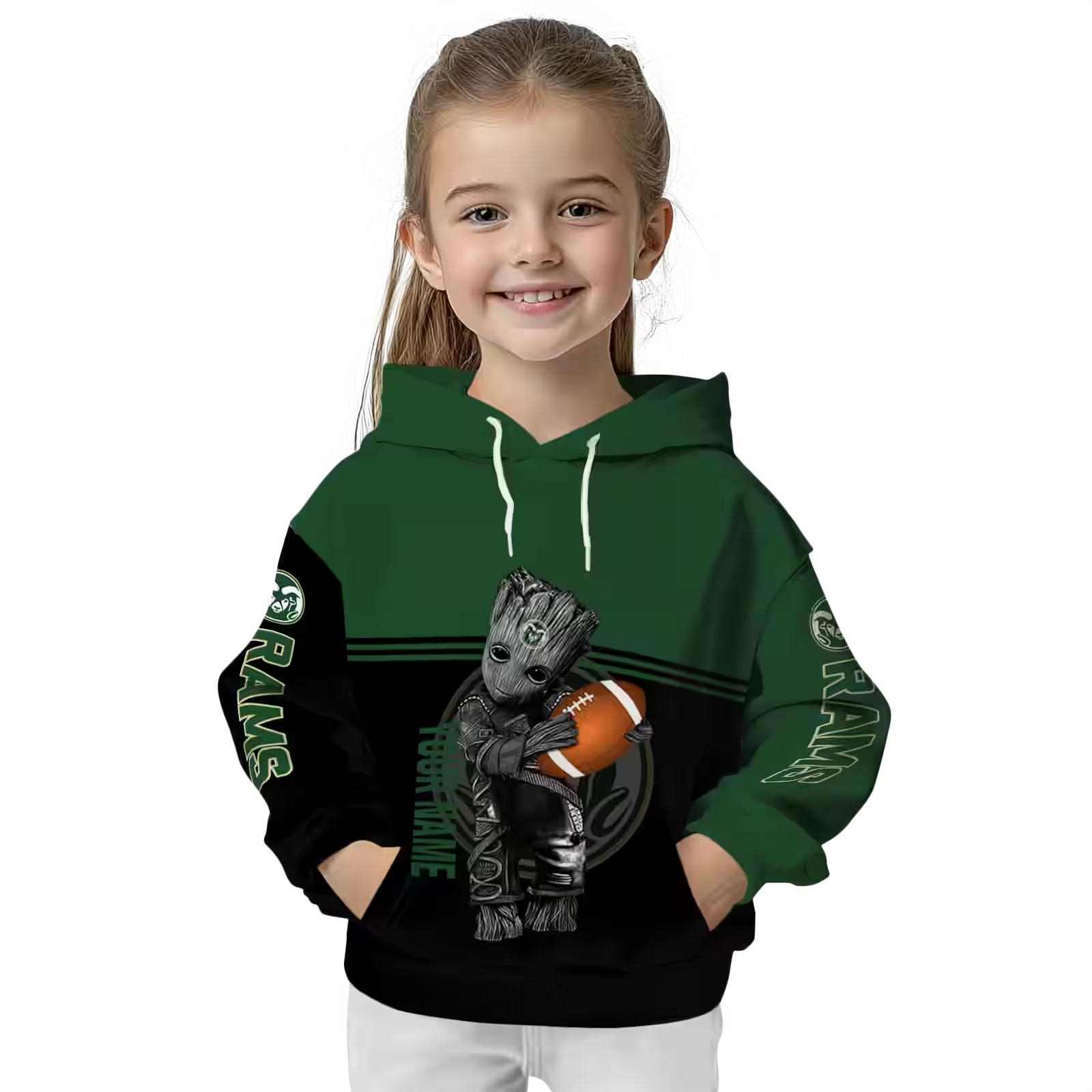 customized colorado state rams baby groot green black hoodie top rated