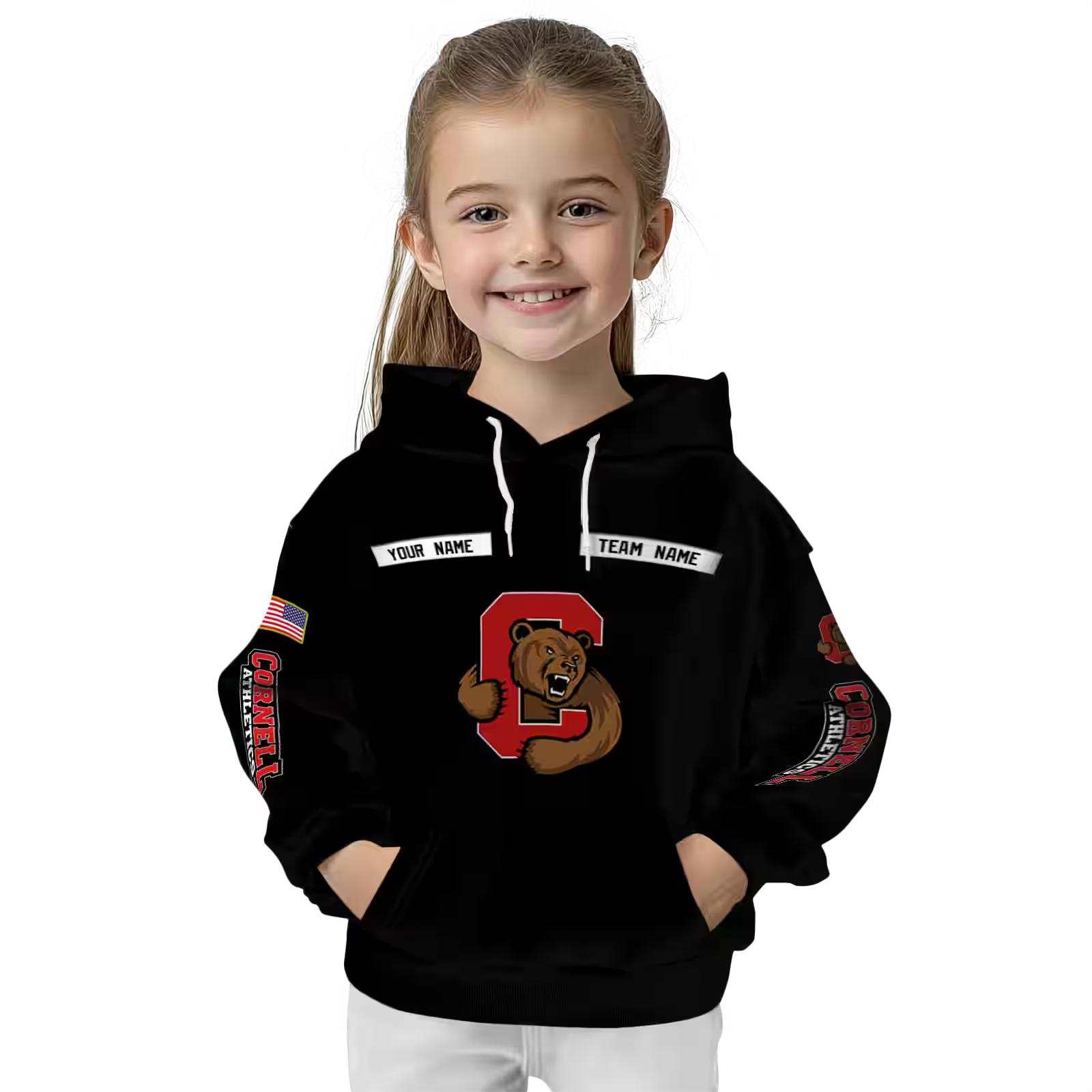 customized cornell big red punisher skull black hoodie top rated