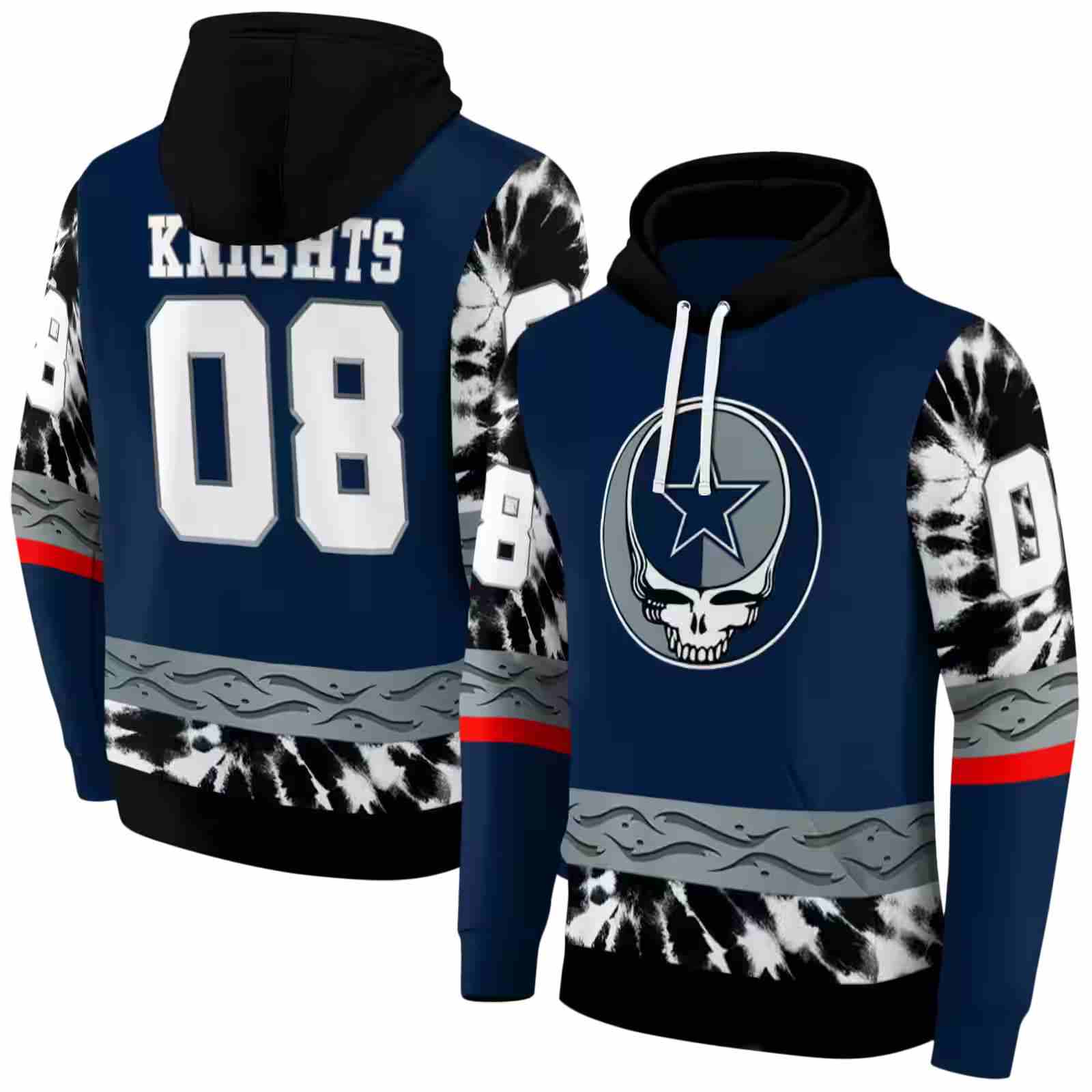 customized dallas cowboys grateful vibes blue hoodie fashion forward