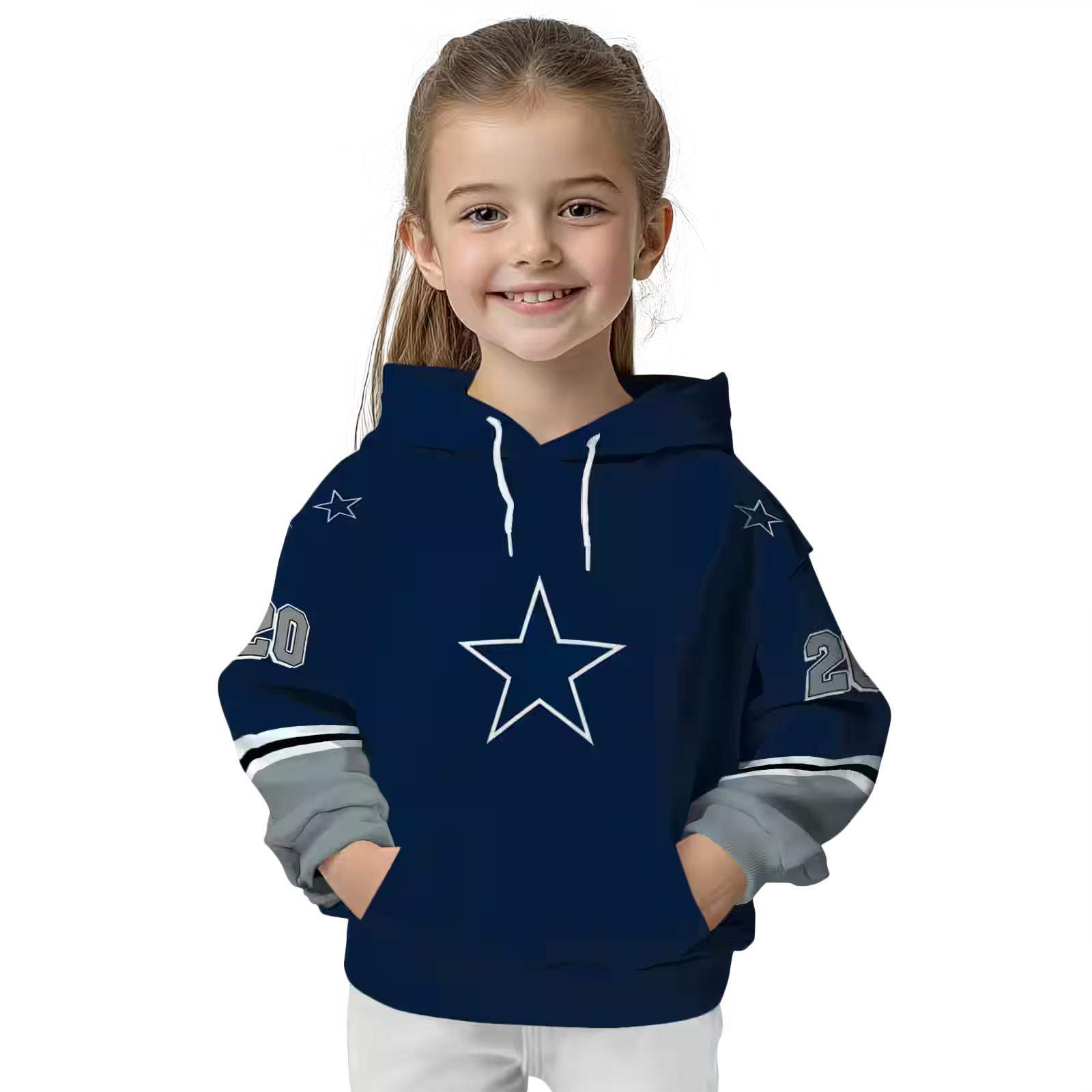 customized dallas cowboys striped sleeves blue hoodie top rated