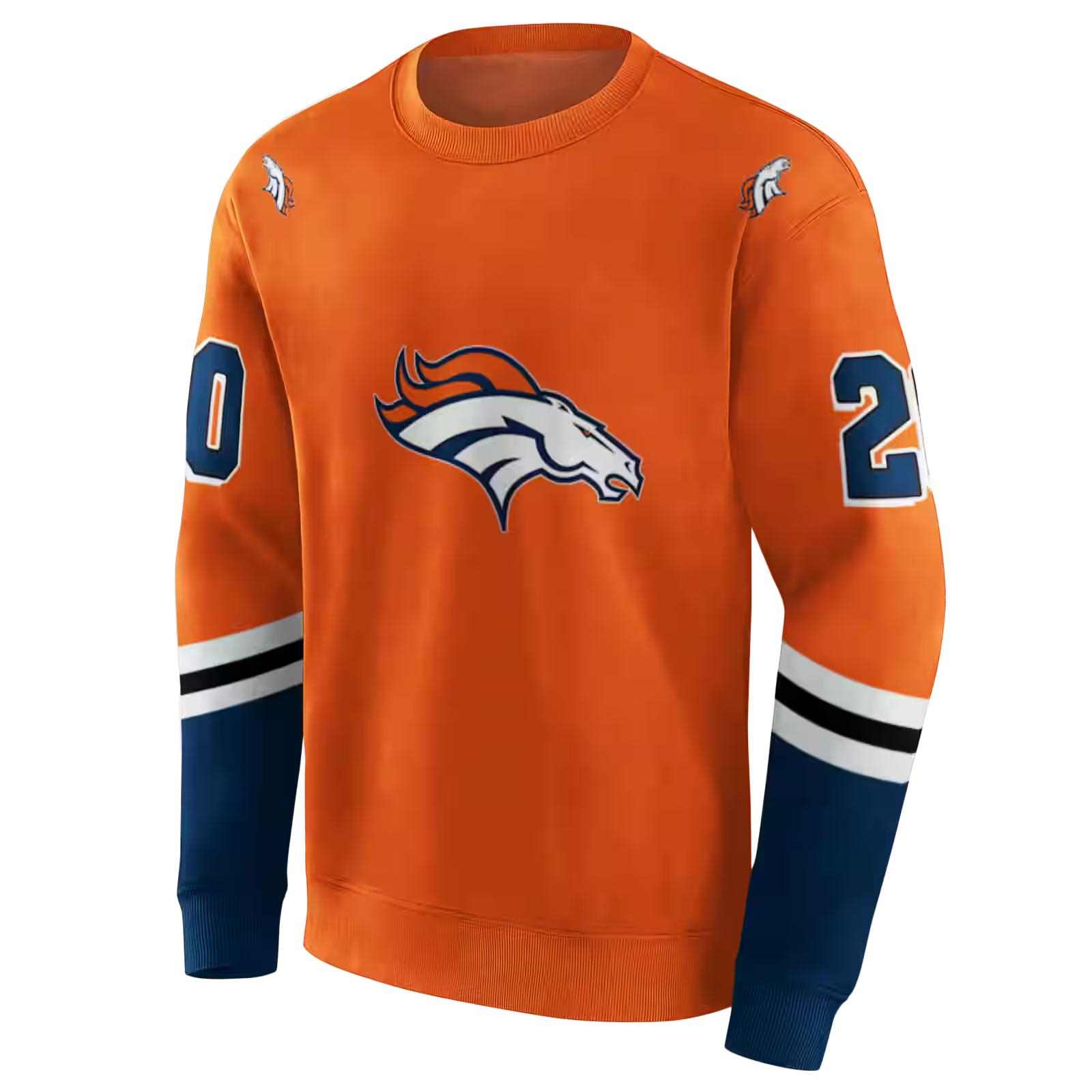 customized denver broncos striped sleeves orange hoodie new arrival