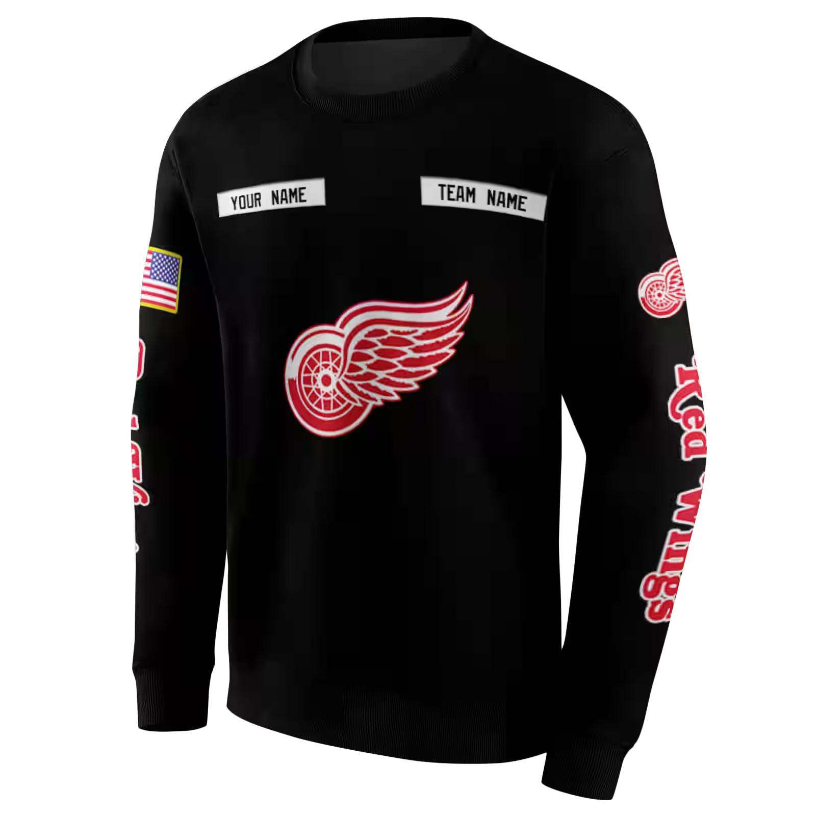 customized detroit red wings punisher skull black hoodie new arrival