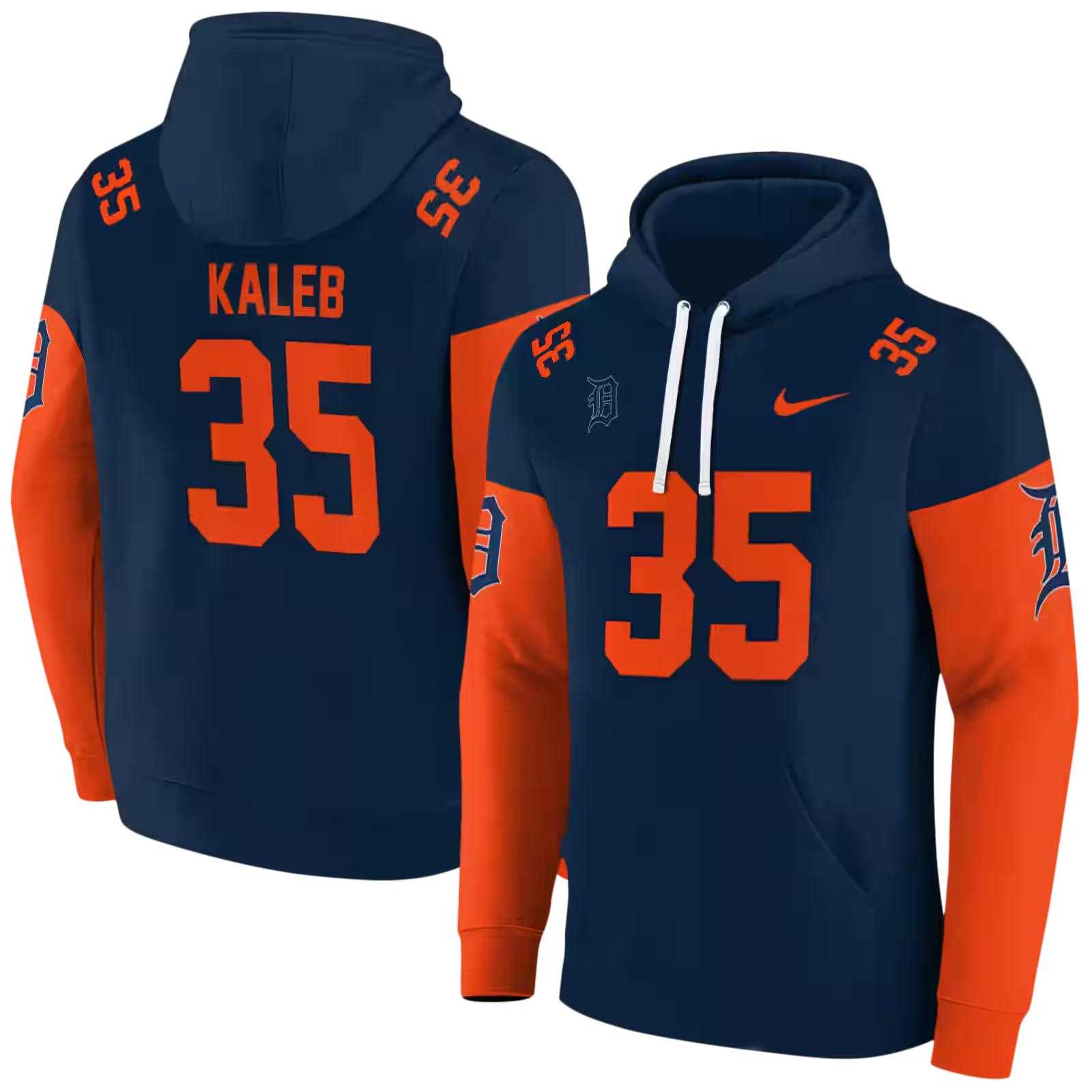 customized detroit tigers minimal design navy hoodie fashion forward