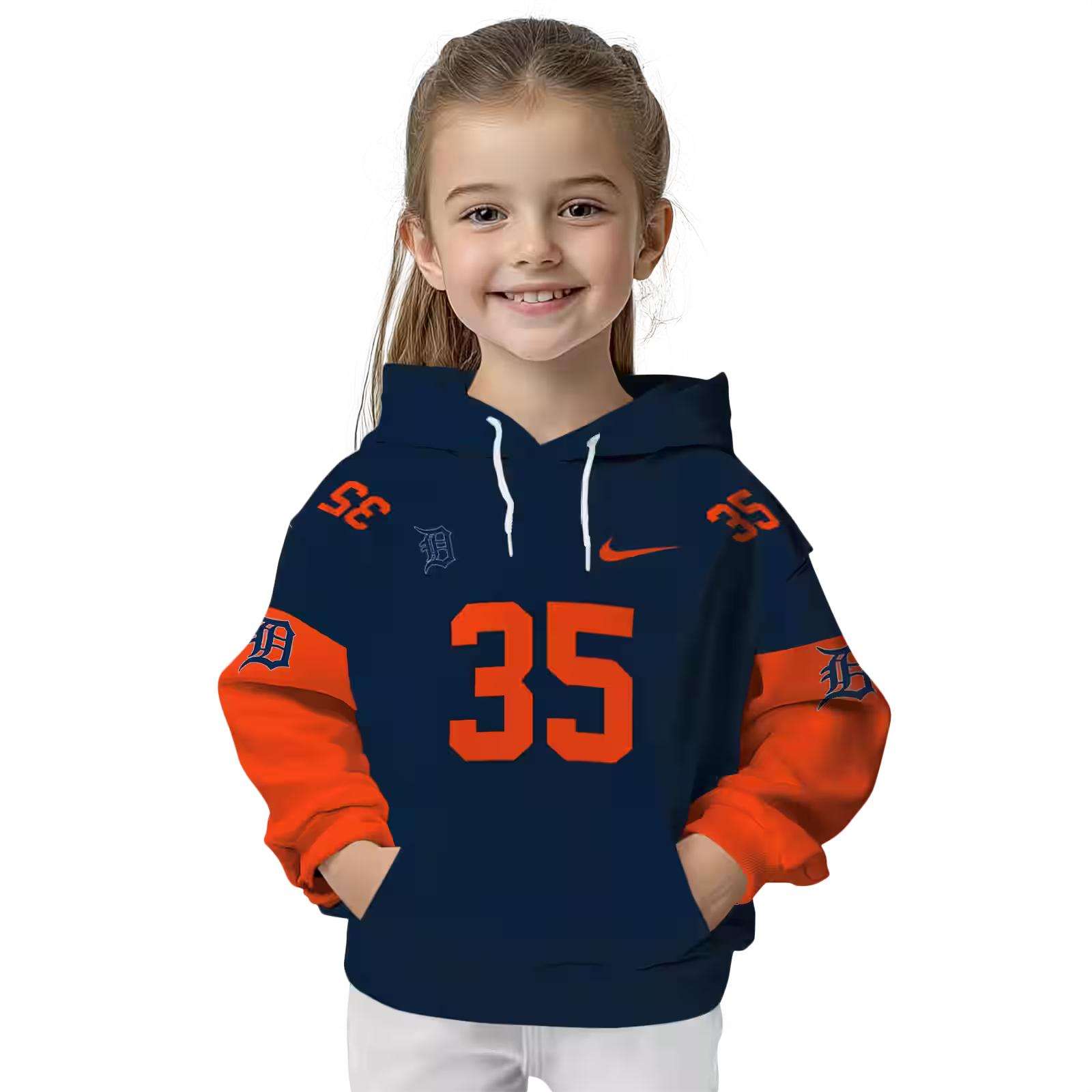 customized detroit tigers minimal design navy hoodie top rated