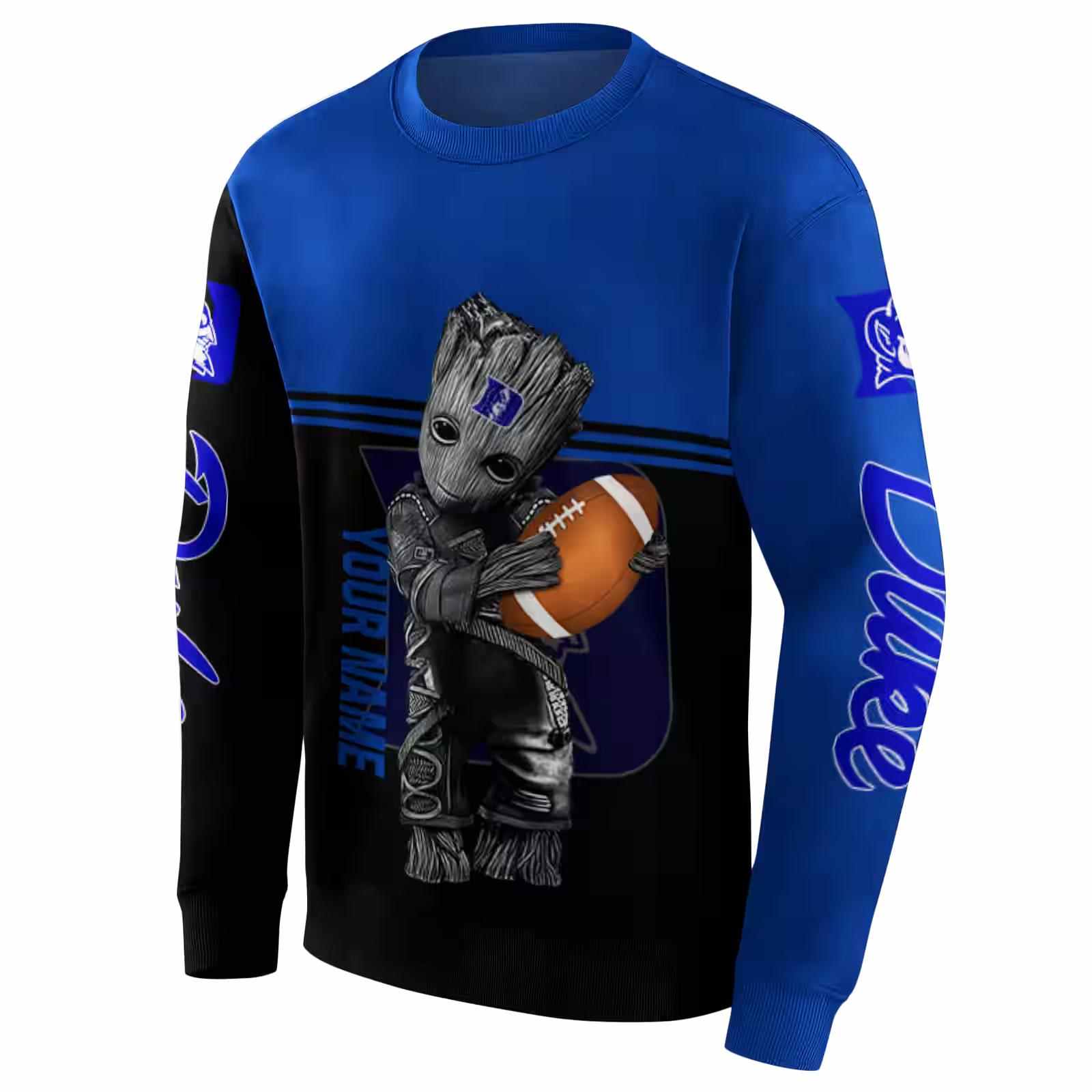 customized duke blue devils baby groot blue black hoodie new arrival