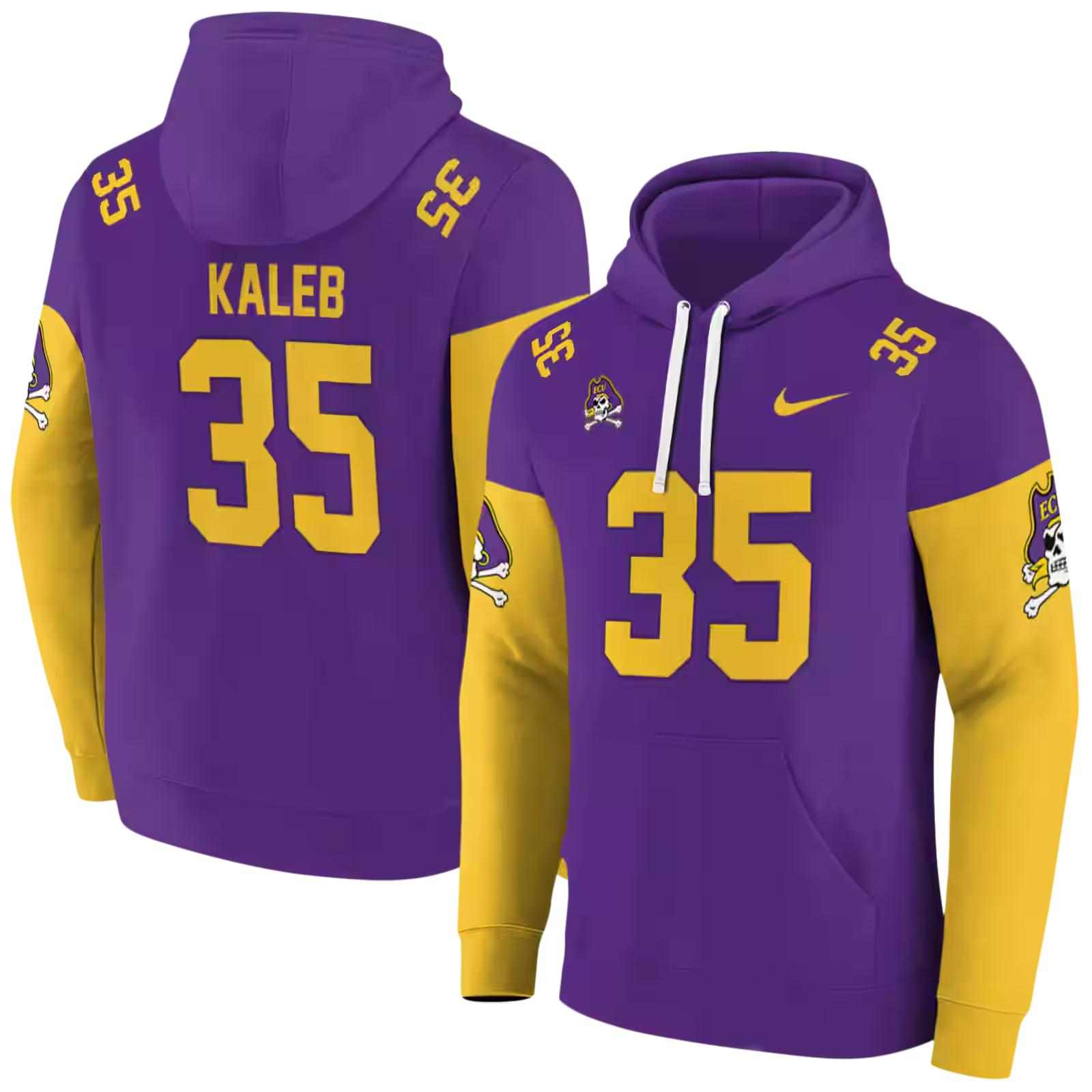 customized east carolina pirates minimal design purple hoodie fashion forward