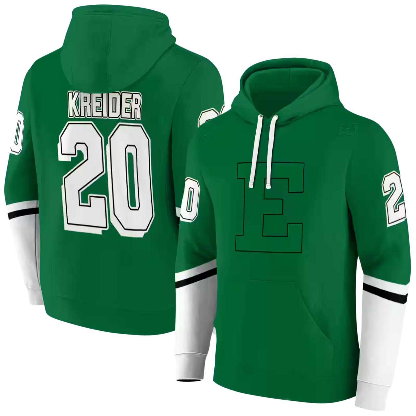 customized eastern michigan eagles striped sleeves green hoodie fashion forward