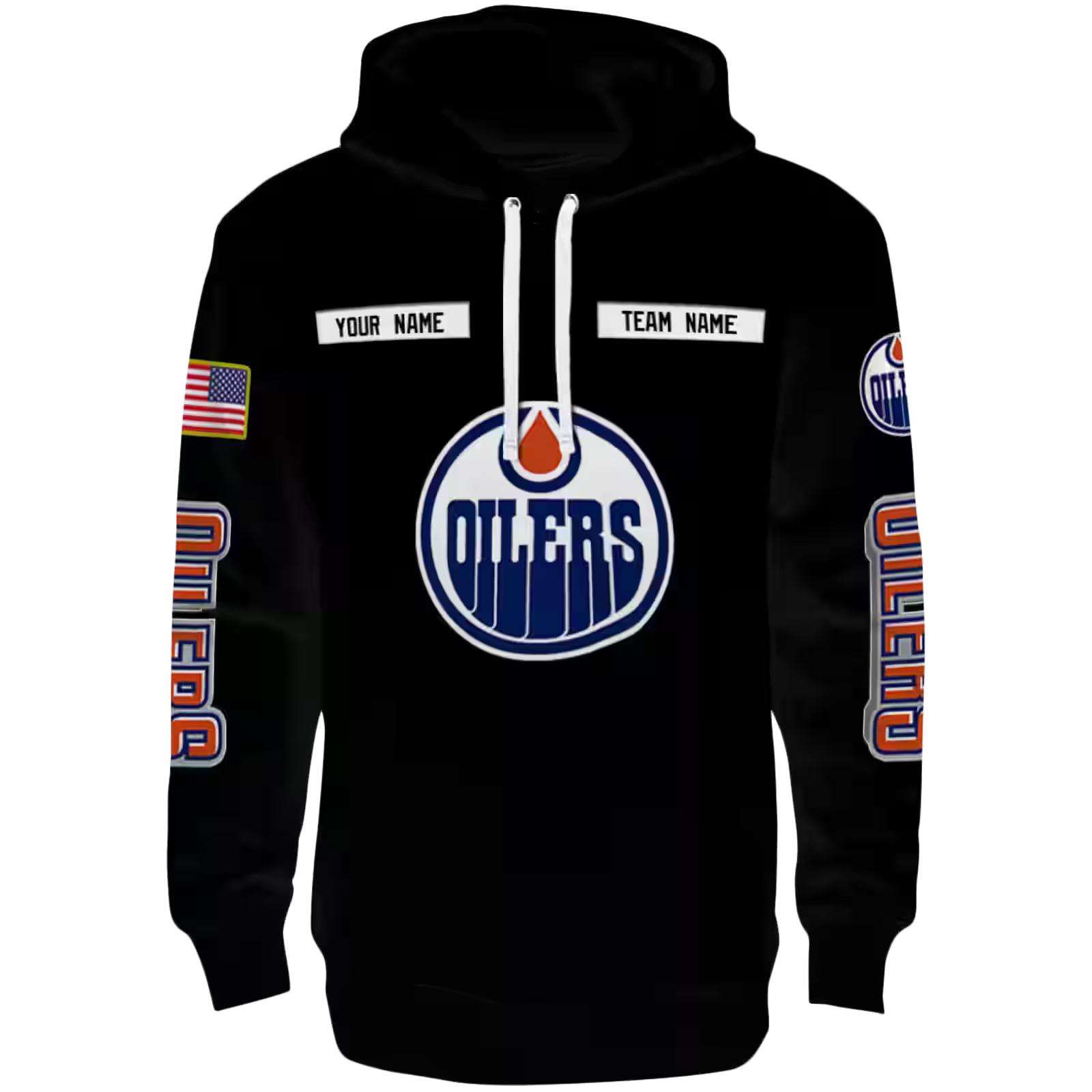 Customized Edmonton Oilers Punisher Skull Black Hoodie