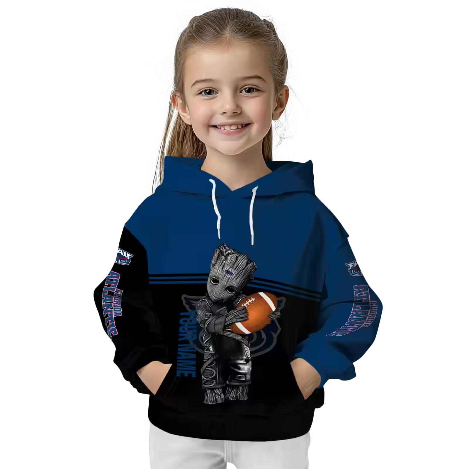 customized florida atlantic owls baby groot blue black hoodie top rated