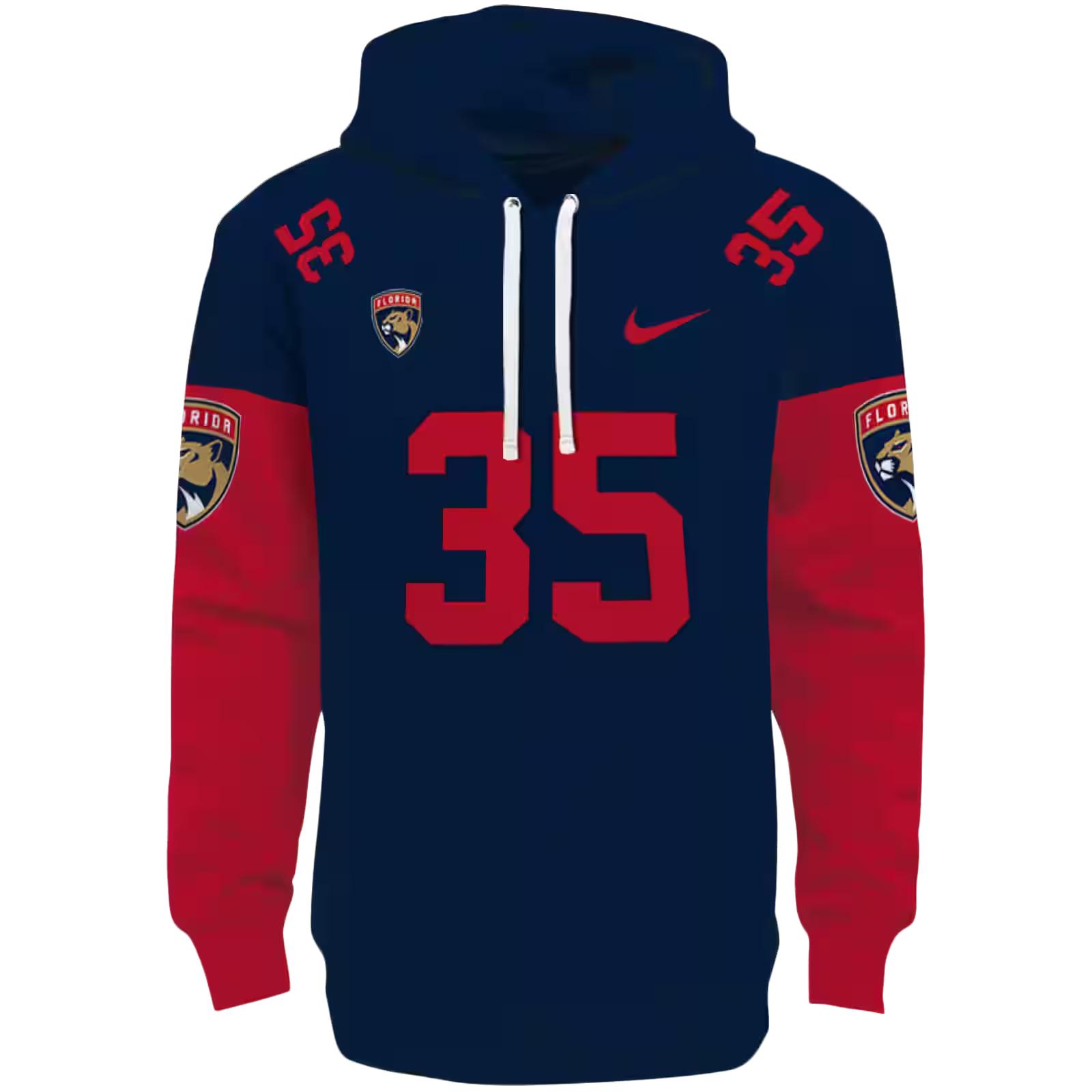 Customized Florida Panthers Minimal Design Red Hoodie