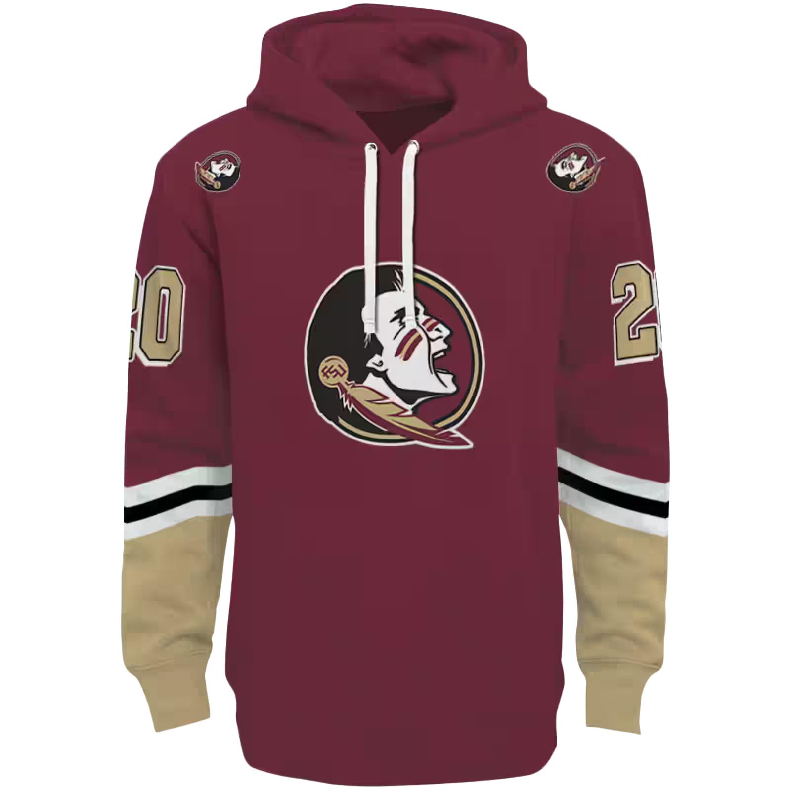 Customized Florida State Seminoles Striped Sleeves Garnet Hoodie