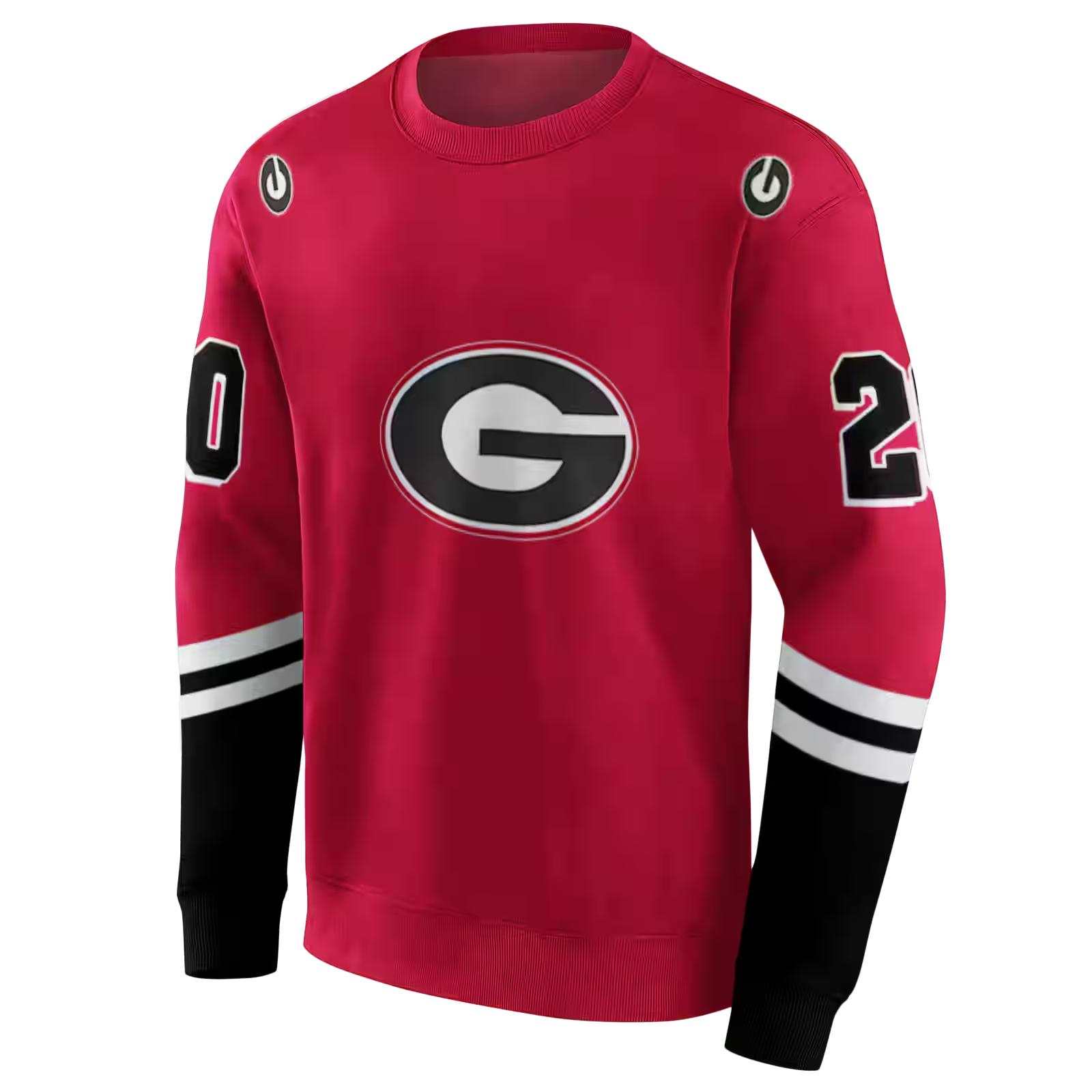 customized georgia bulldogs striped sleeves red hoodie new arrival