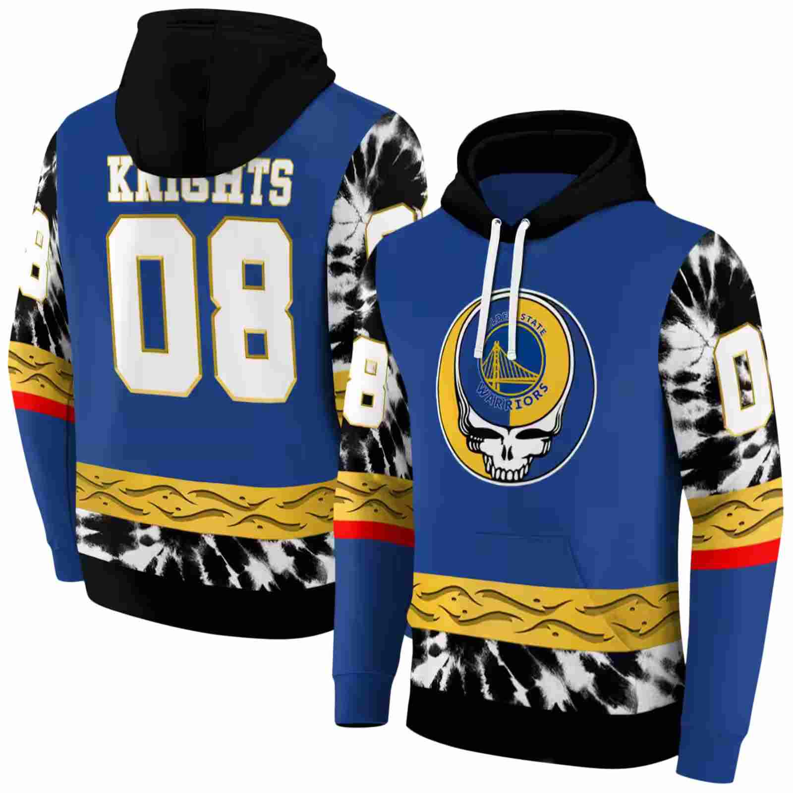 customized golden state warriors grateful vibes blue hoodie fashion forward