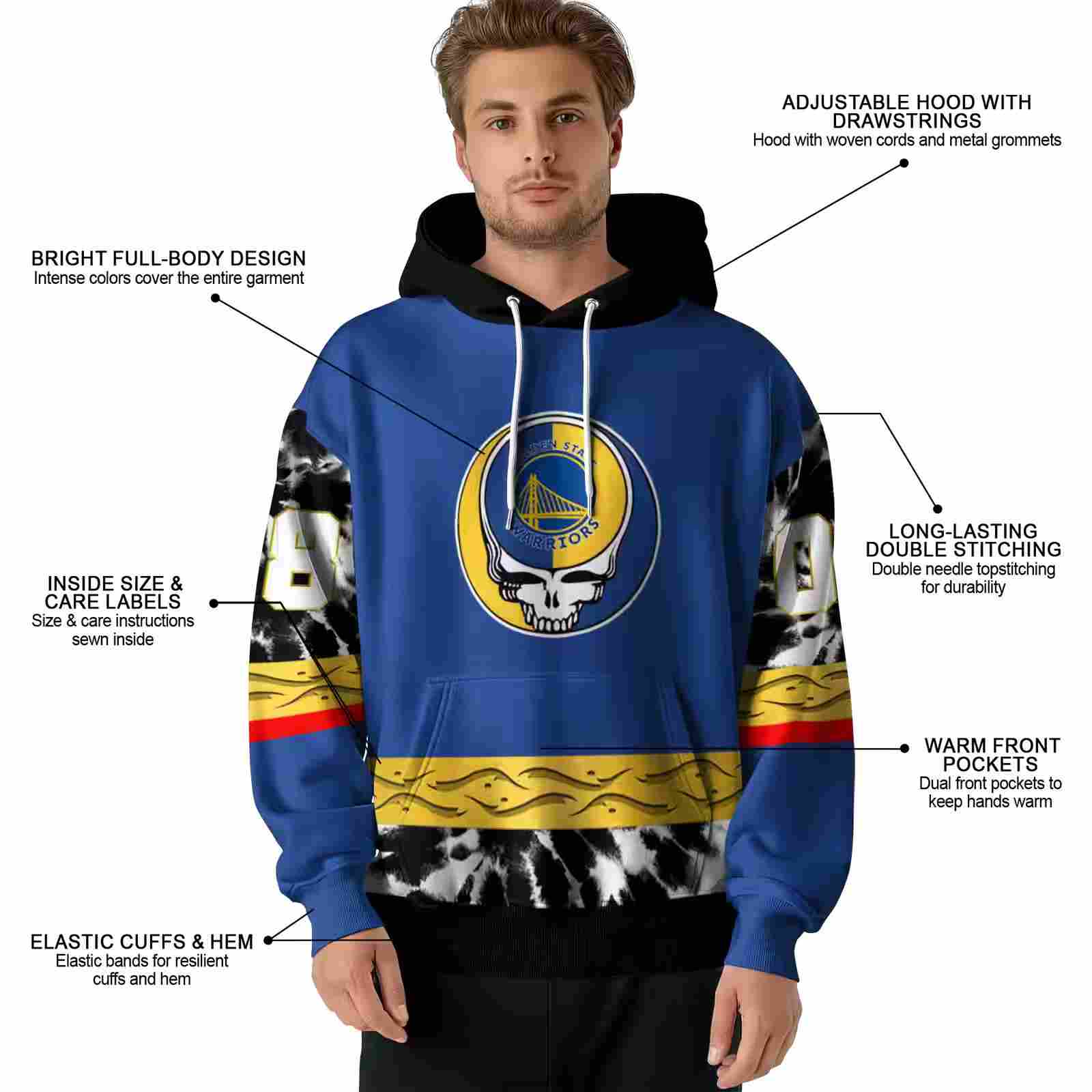 customized golden state warriors grateful vibes blue hoodie latest model