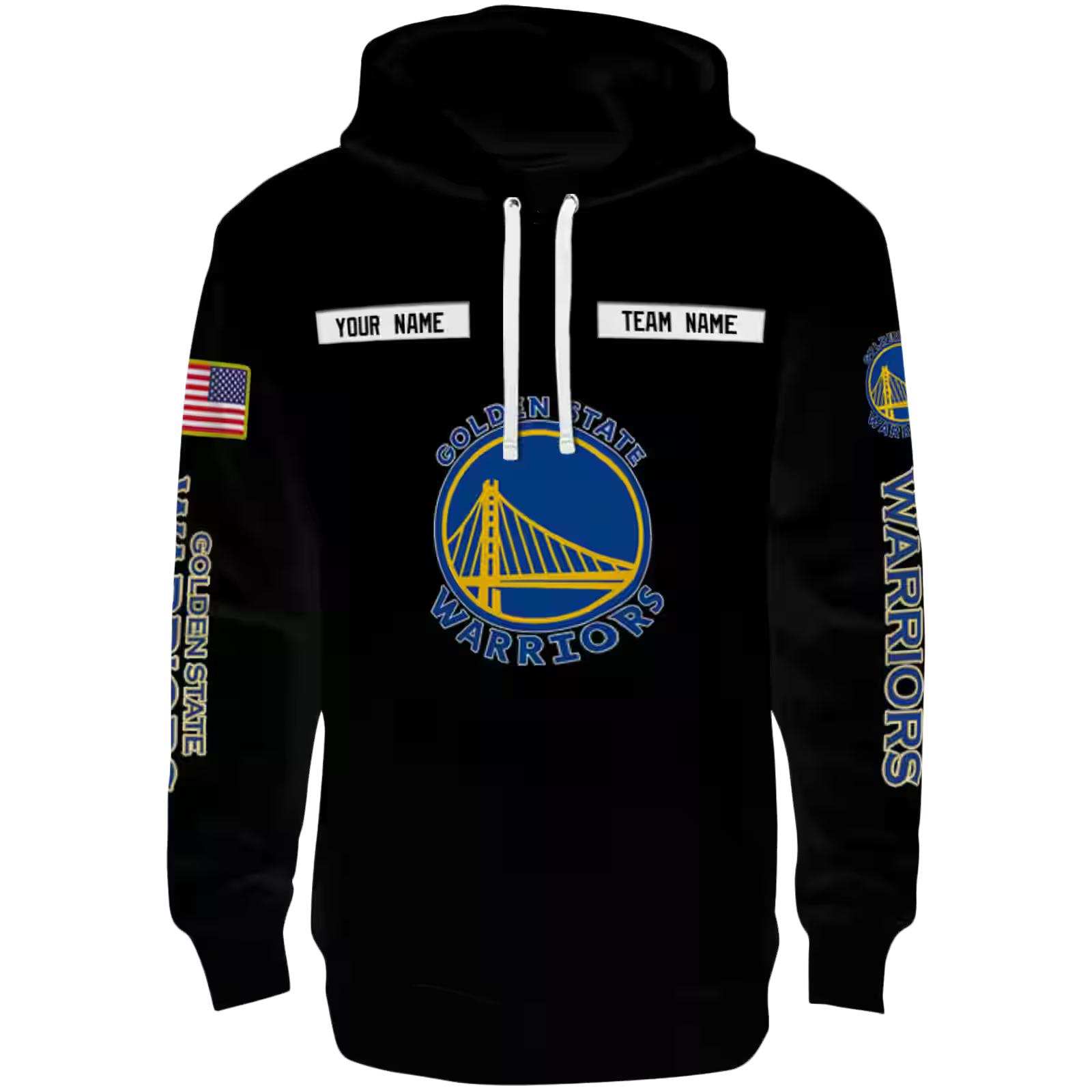 Customized Golden State Warriors Punisher Skull Black Hoodie