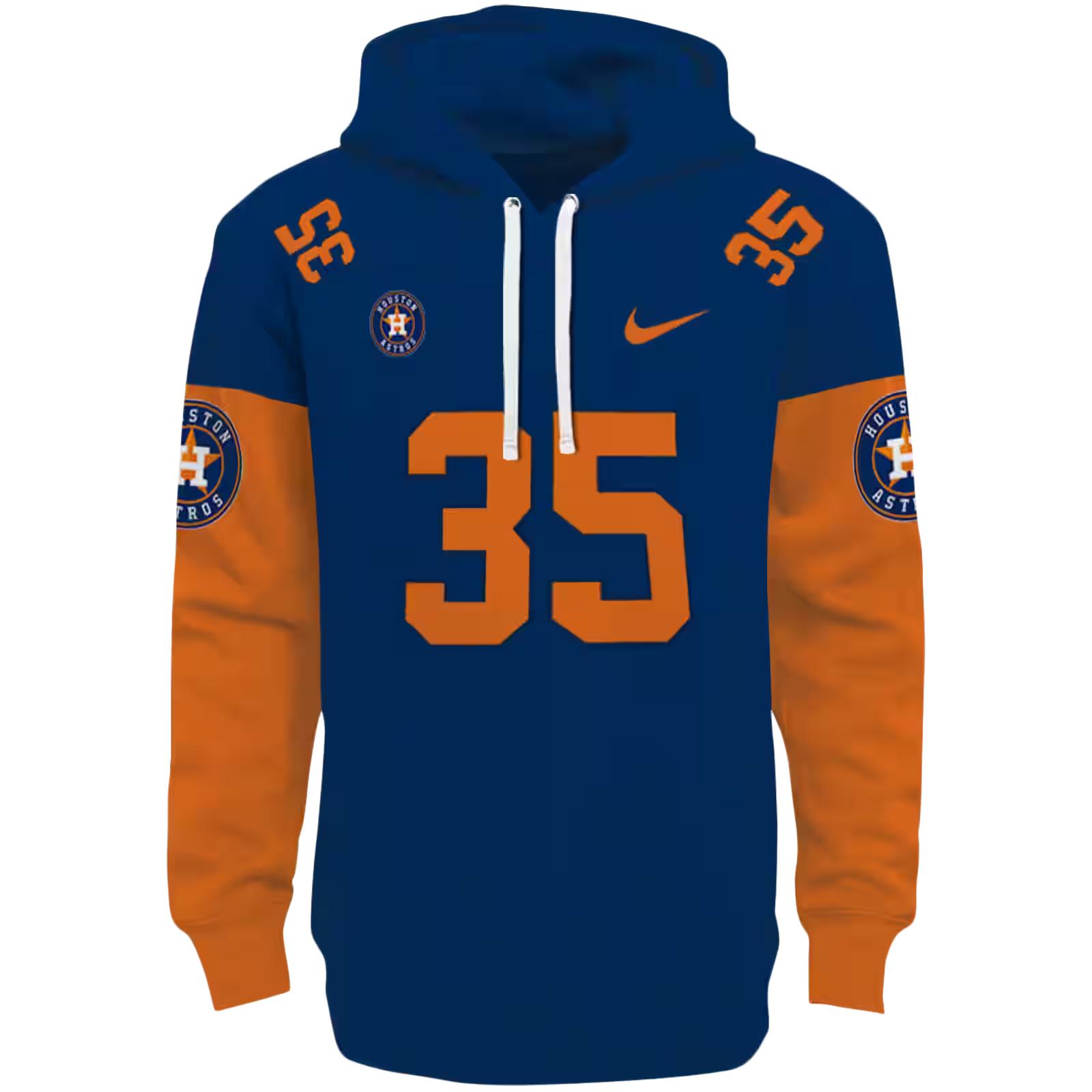 Customized Houston Astros Minimal Design Blue Hoodie