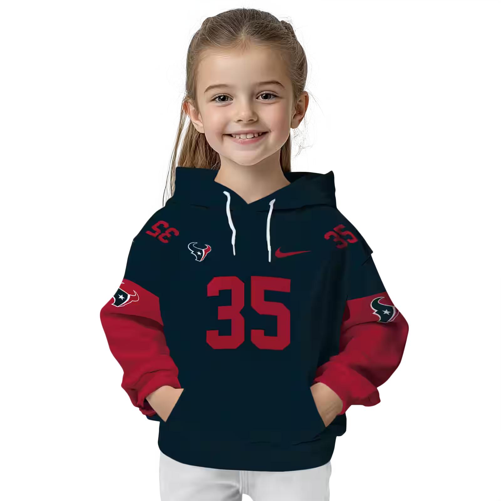 customized houston texans minimal design blue hoodie top rated