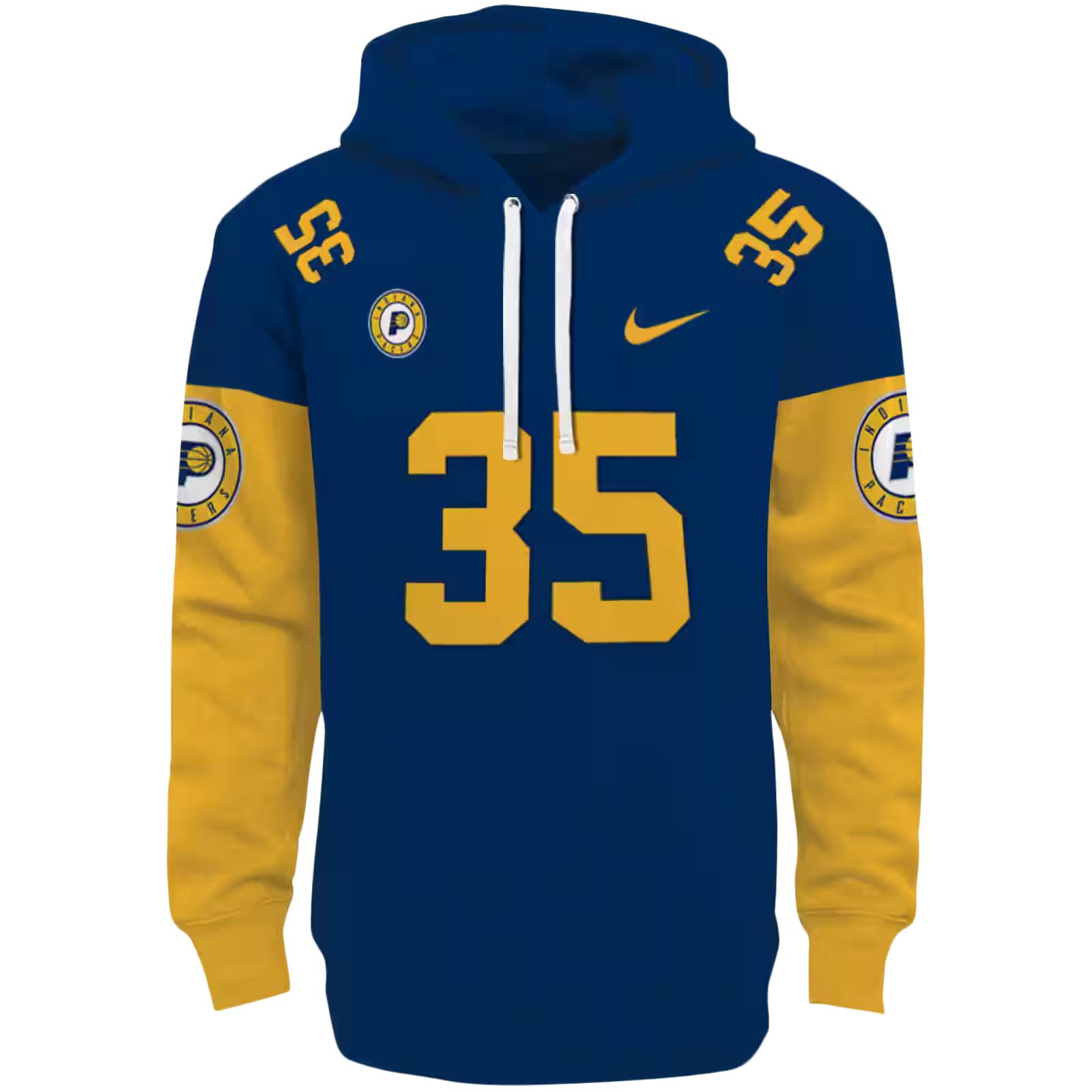 Customized Indiana Pacers Minimal Design Blue Hoodie