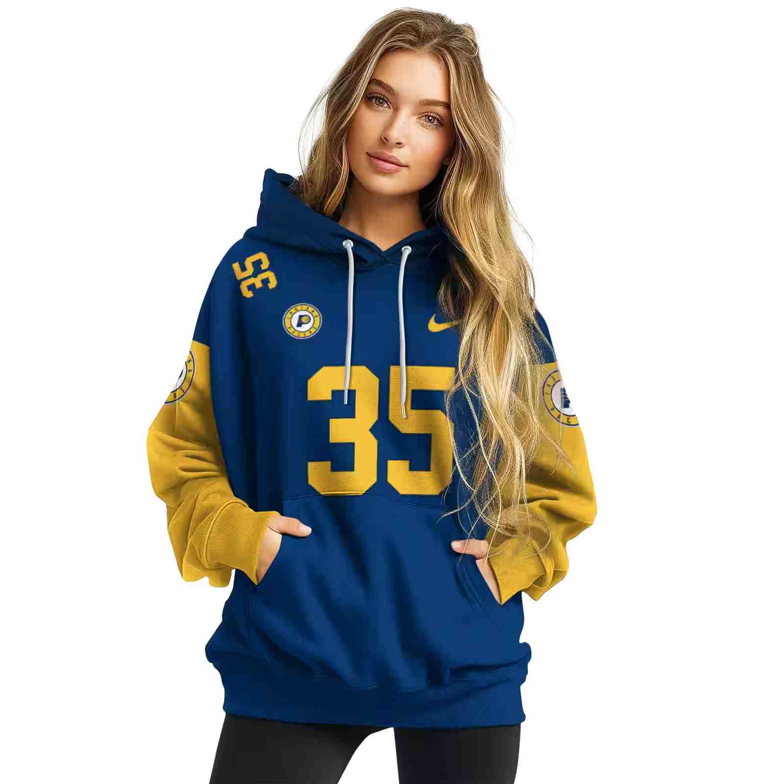 customized indiana pacers minimal design blue hoodie high quality