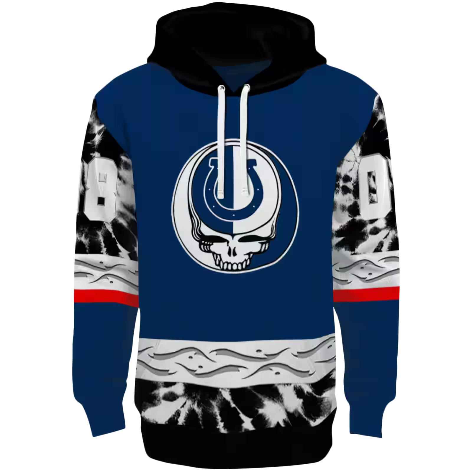 Customized Indianapolis Colts Grateful Vibes Blue Hoodie