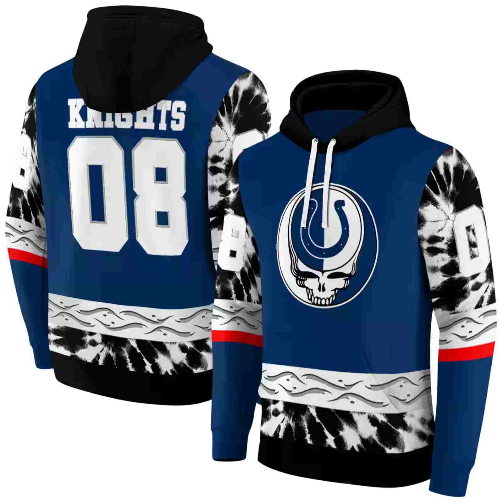 customized indianapolis colts grateful vibes blue hoodie fashion forward