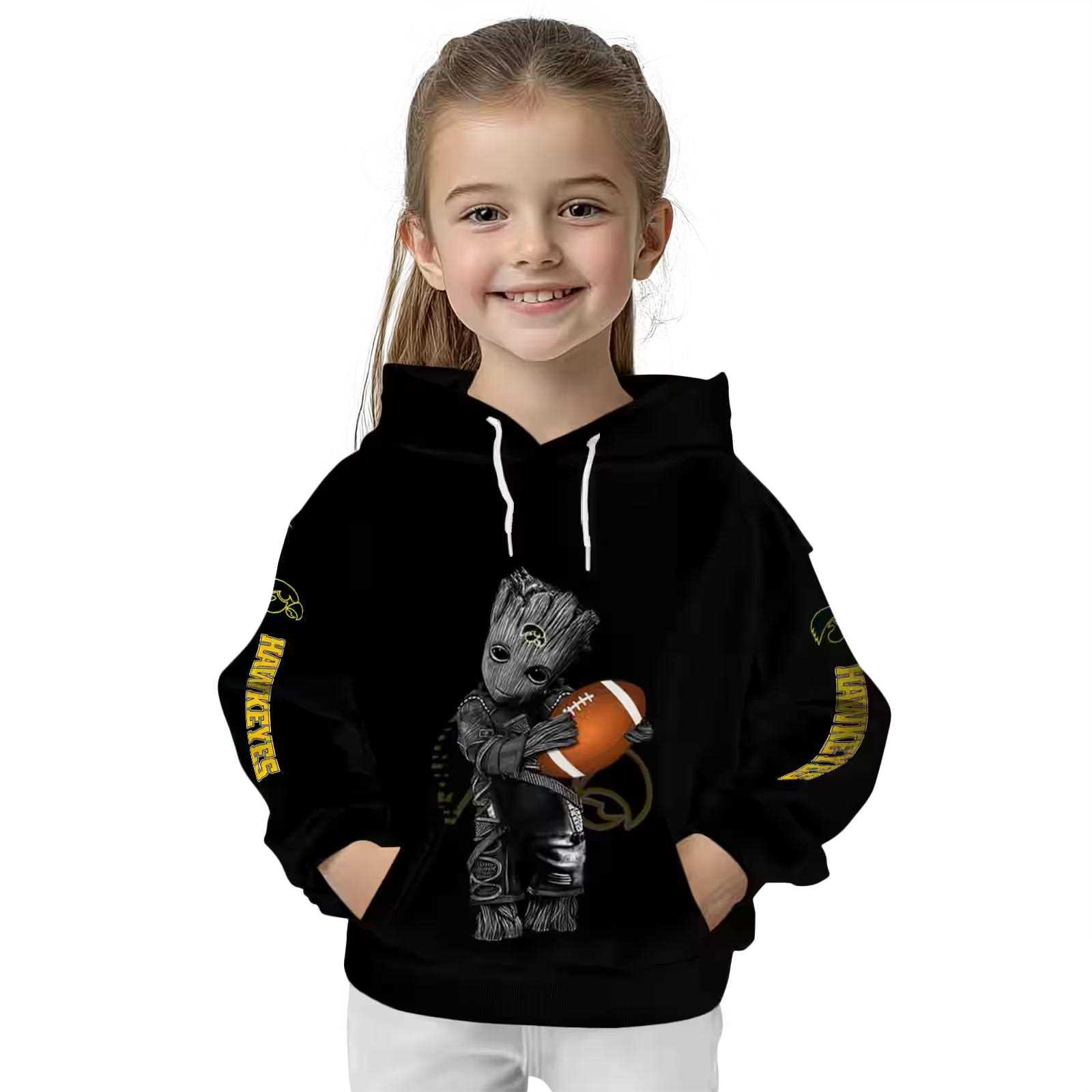 customized iowa hawkeyes baby groot black hoodie top rated