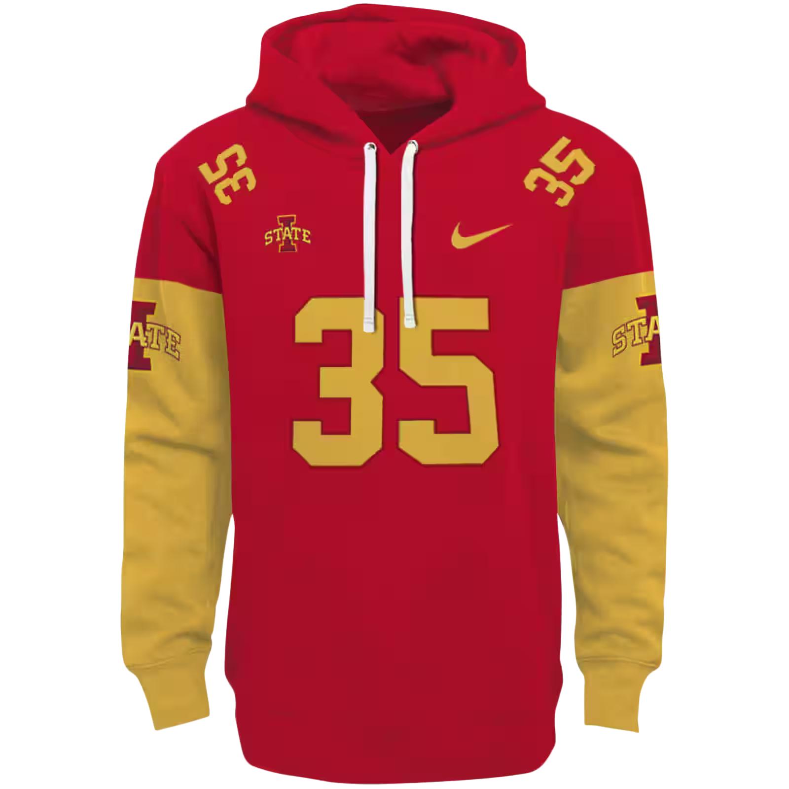 Customized Iowa State Cyclones Minimal Design Red Hoodie