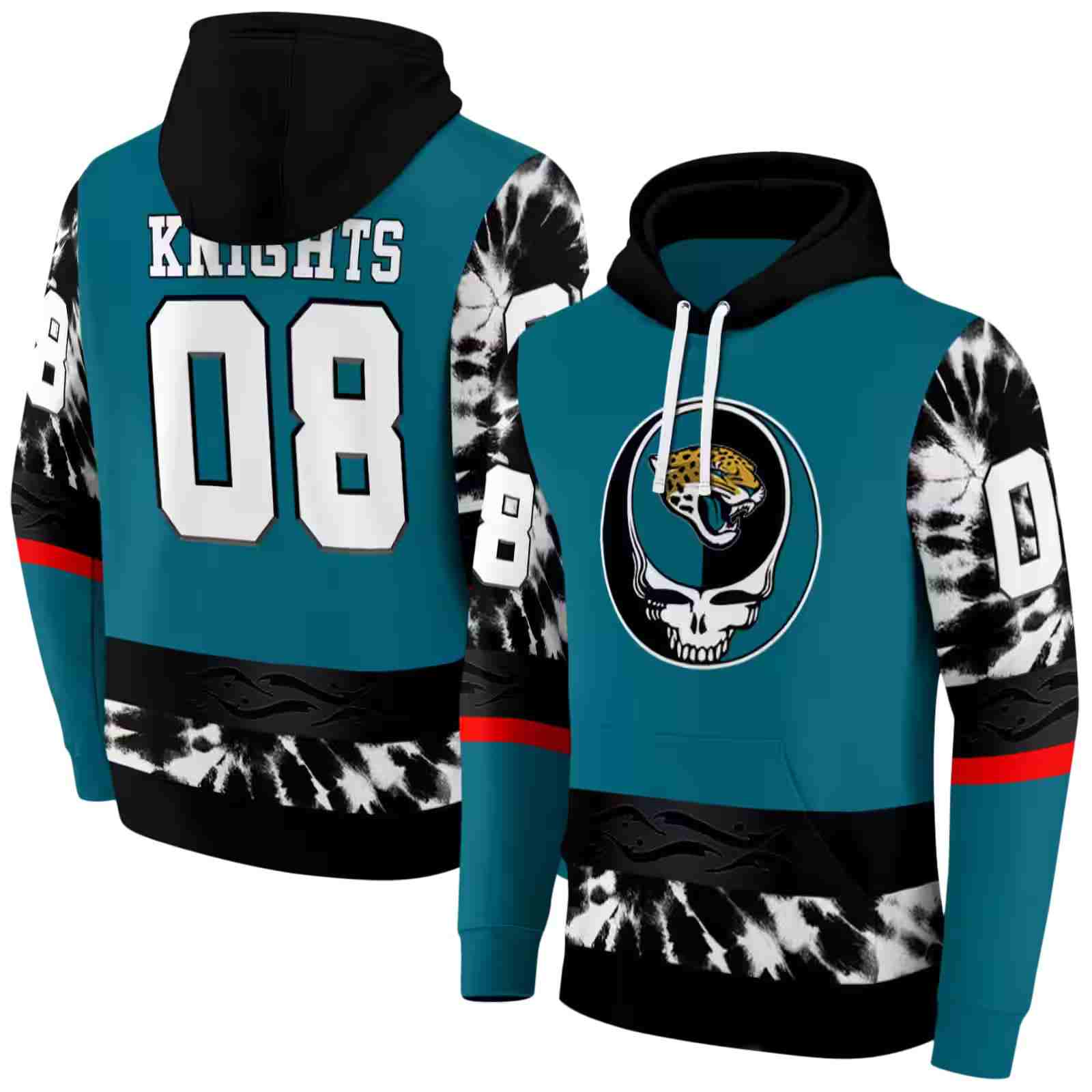 customized jacksonville jaguars grateful vibes teal hoodie fashion forward