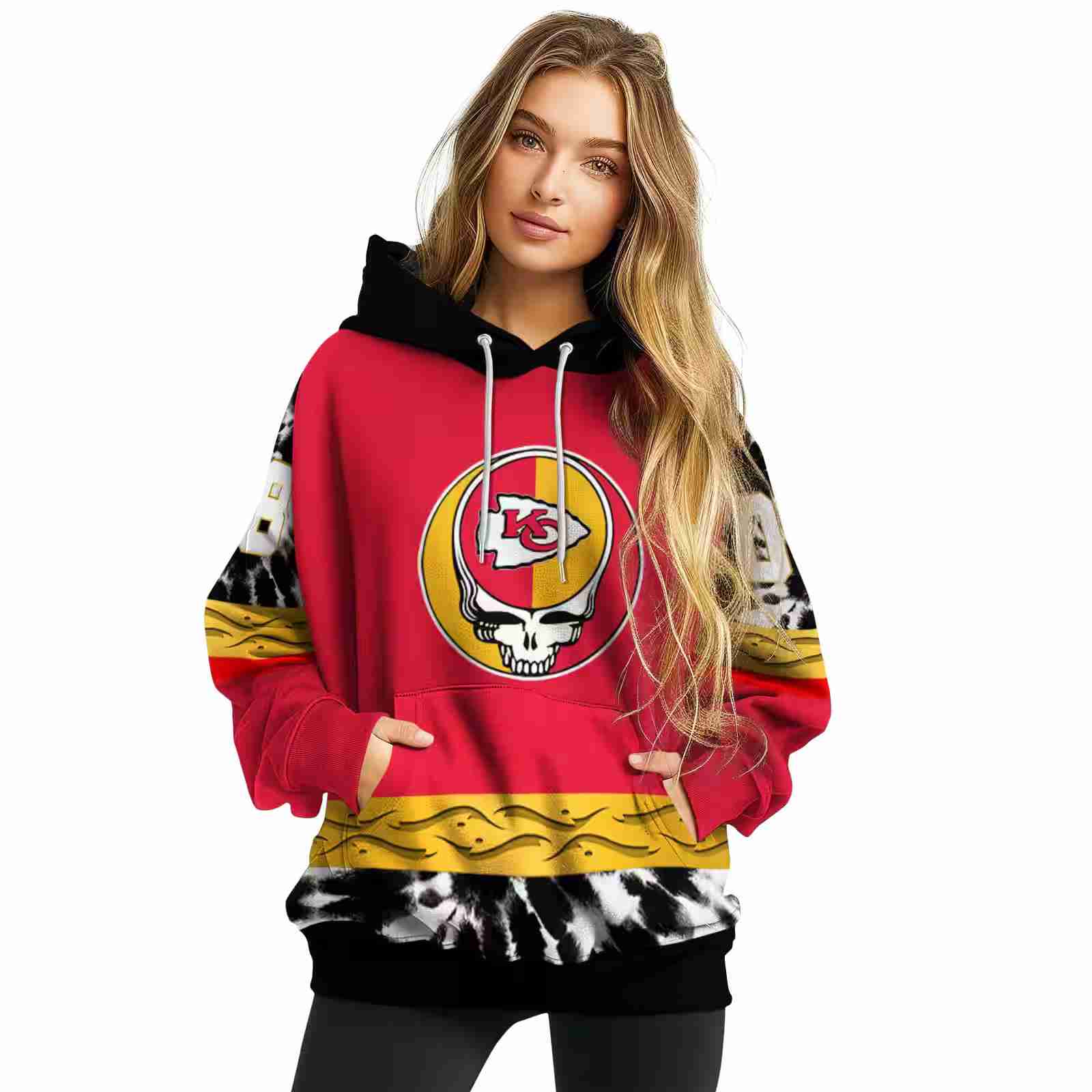 customized kansas city chiefs grateful vibes red hoodie high quality