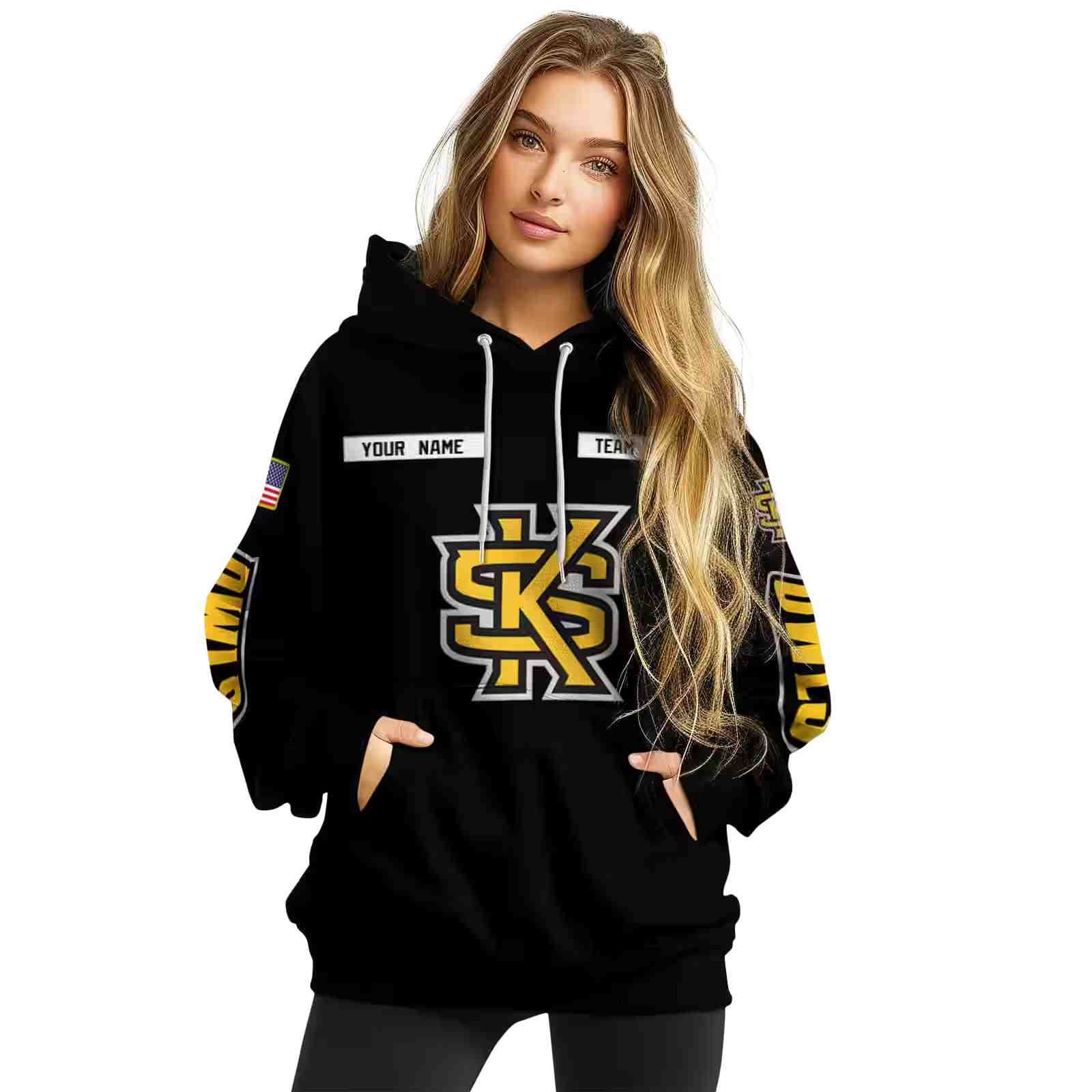 customized kennesaw state owls punisher skull black hoodie high quality