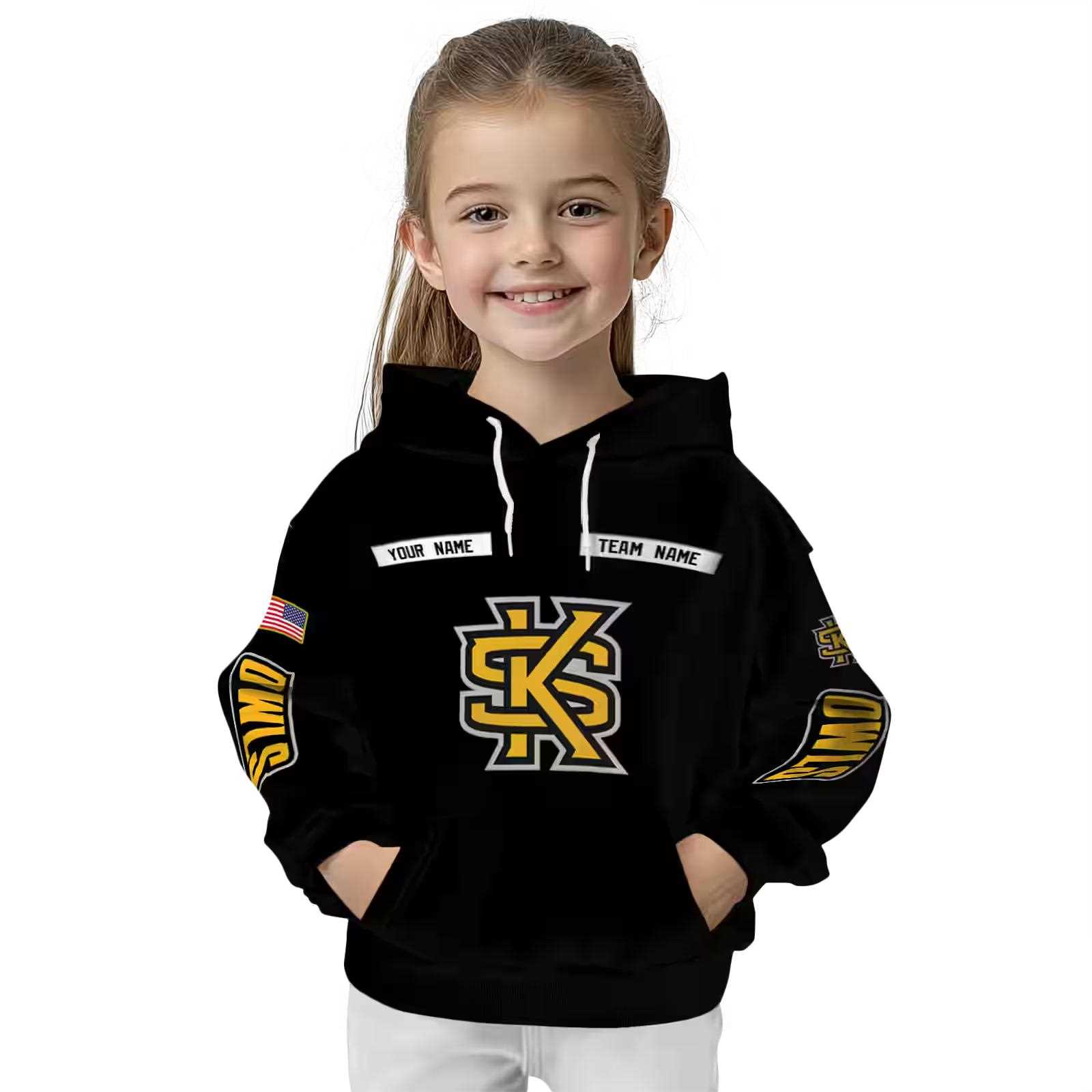 customized kennesaw state owls punisher skull black hoodie top rated