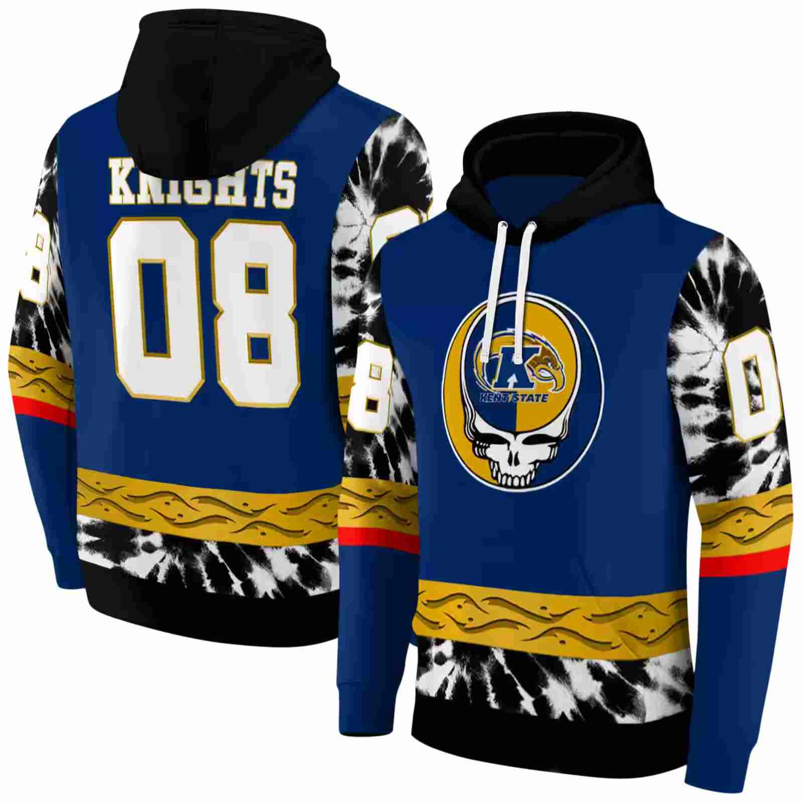 customized kent state golden flashes grateful vibes navy blue hoodie fashion forward