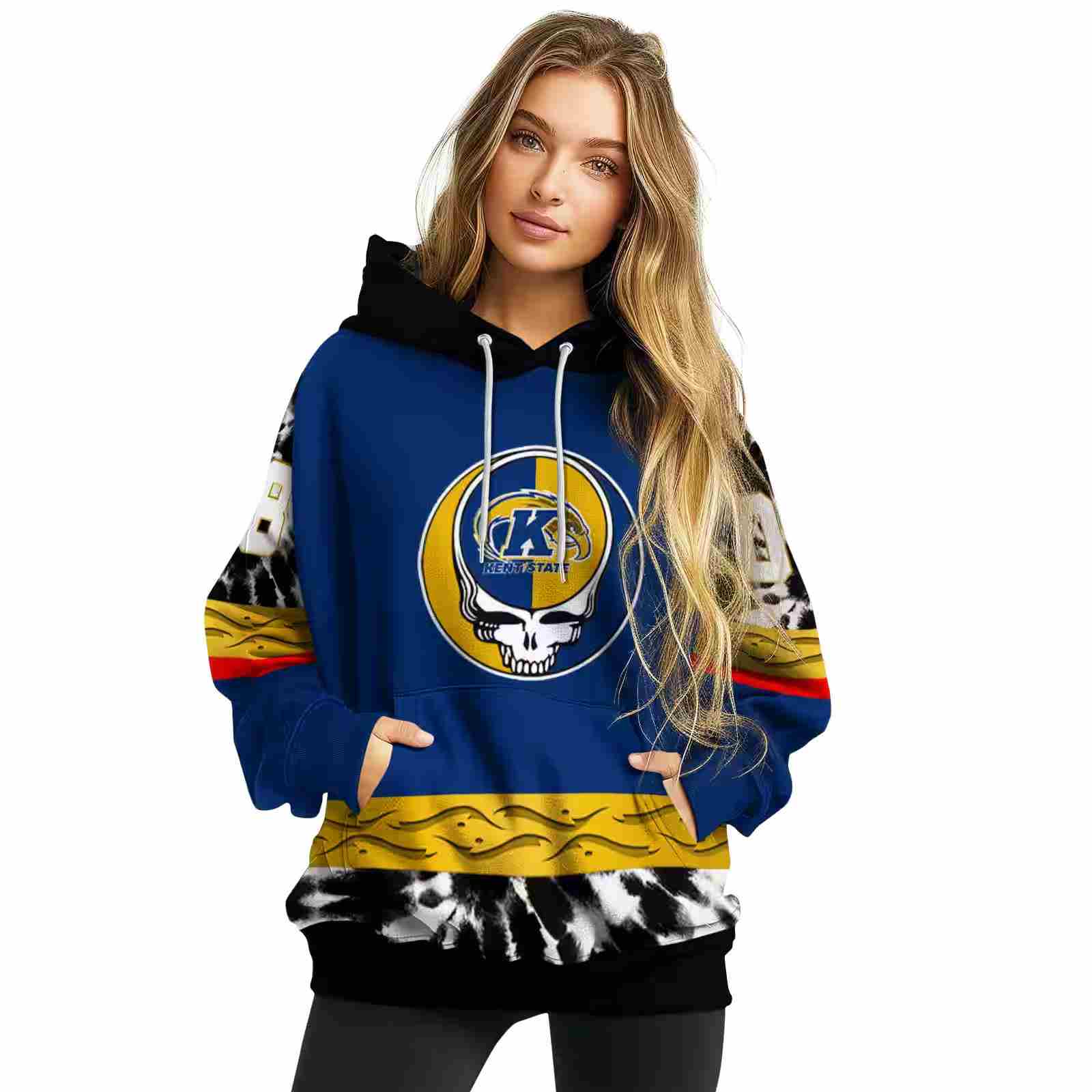 customized kent state golden flashes grateful vibes navy blue hoodie high quality