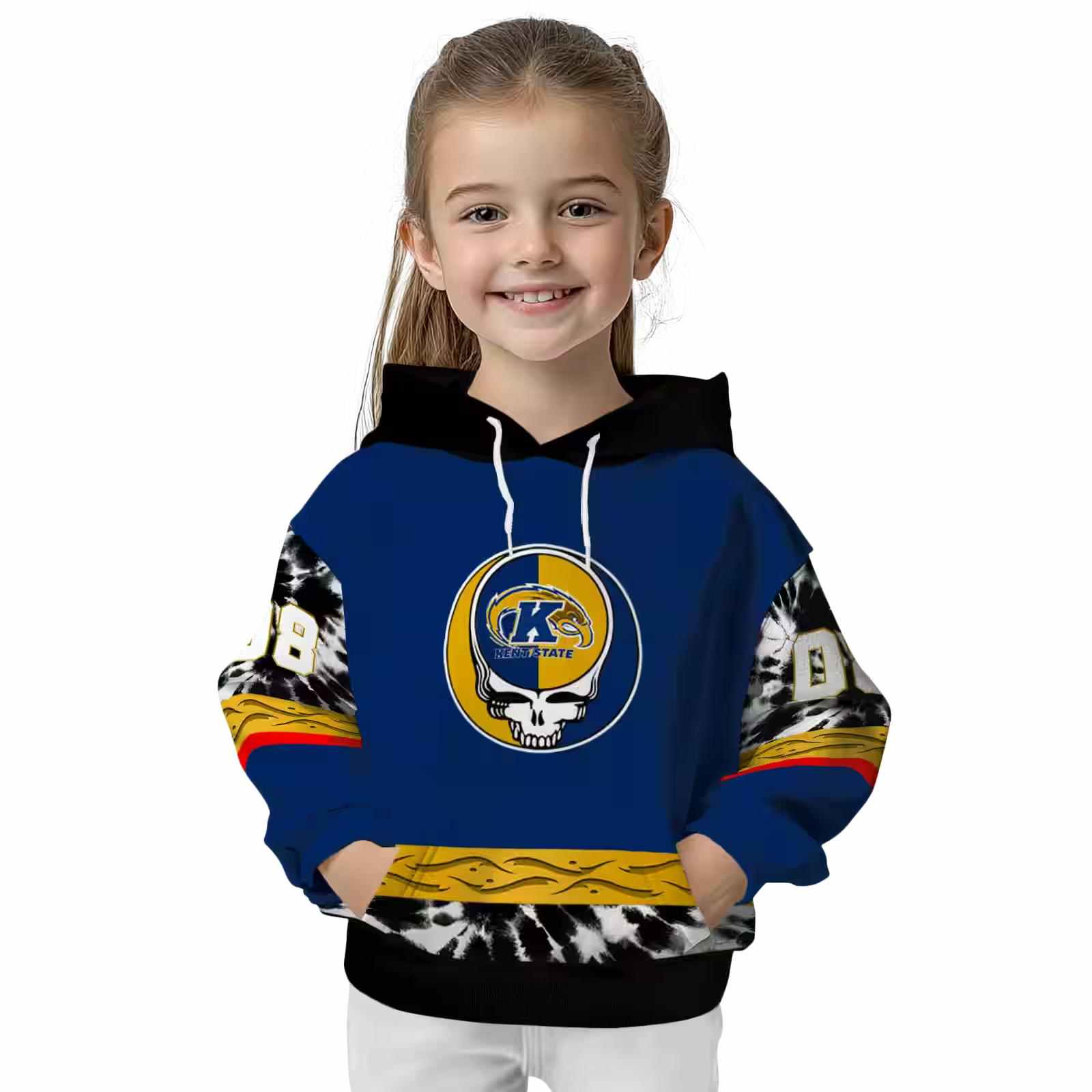 customized kent state golden flashes grateful vibes navy blue hoodie top rated