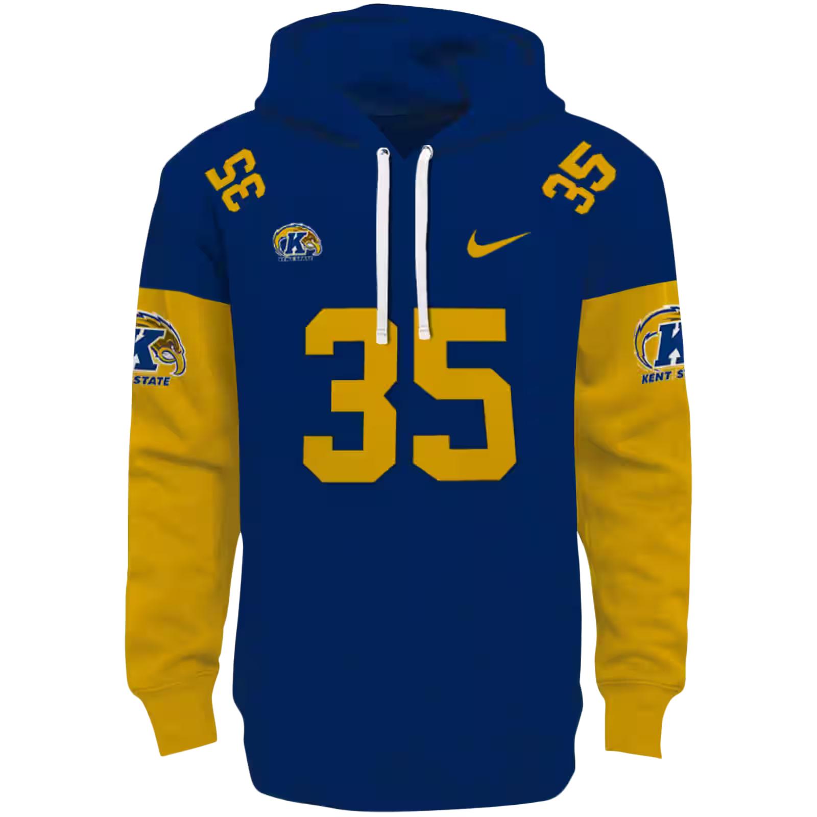 Customized Kent State Golden Flashes Minimal Design Navy Blue Hoodie