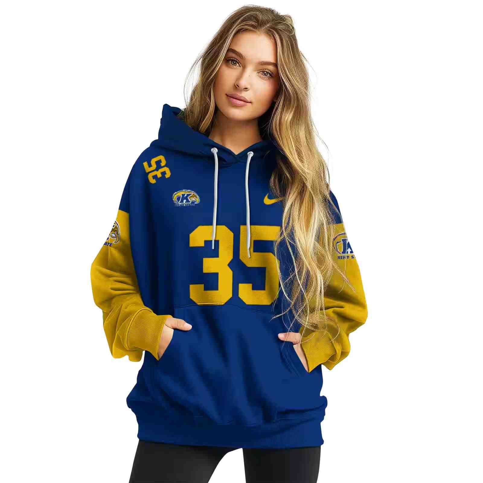 customized kent state golden flashes minimal design navy blue hoodie high quality