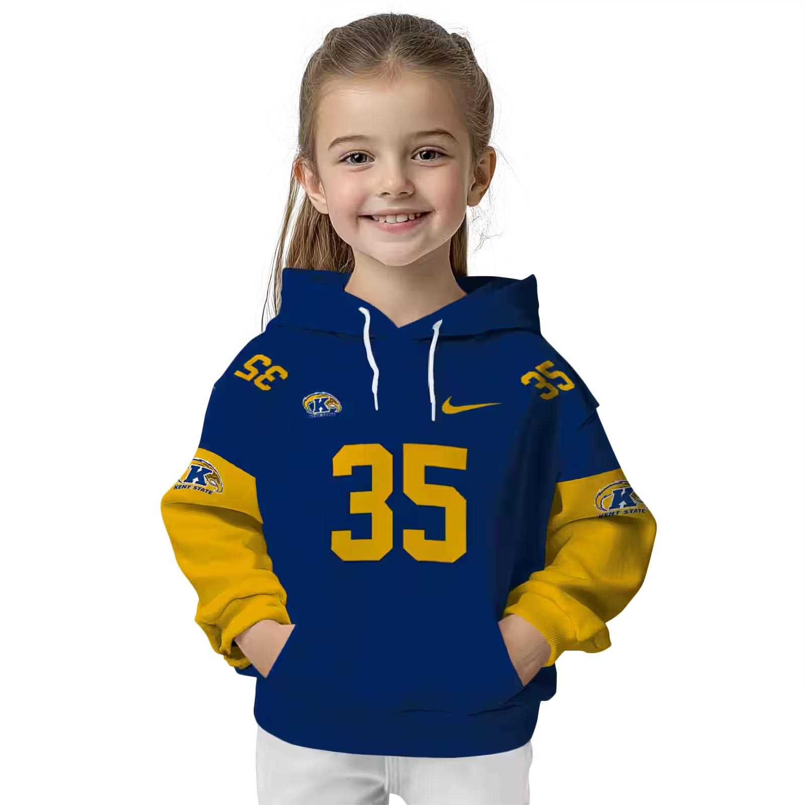 customized kent state golden flashes minimal design navy blue hoodie top rated