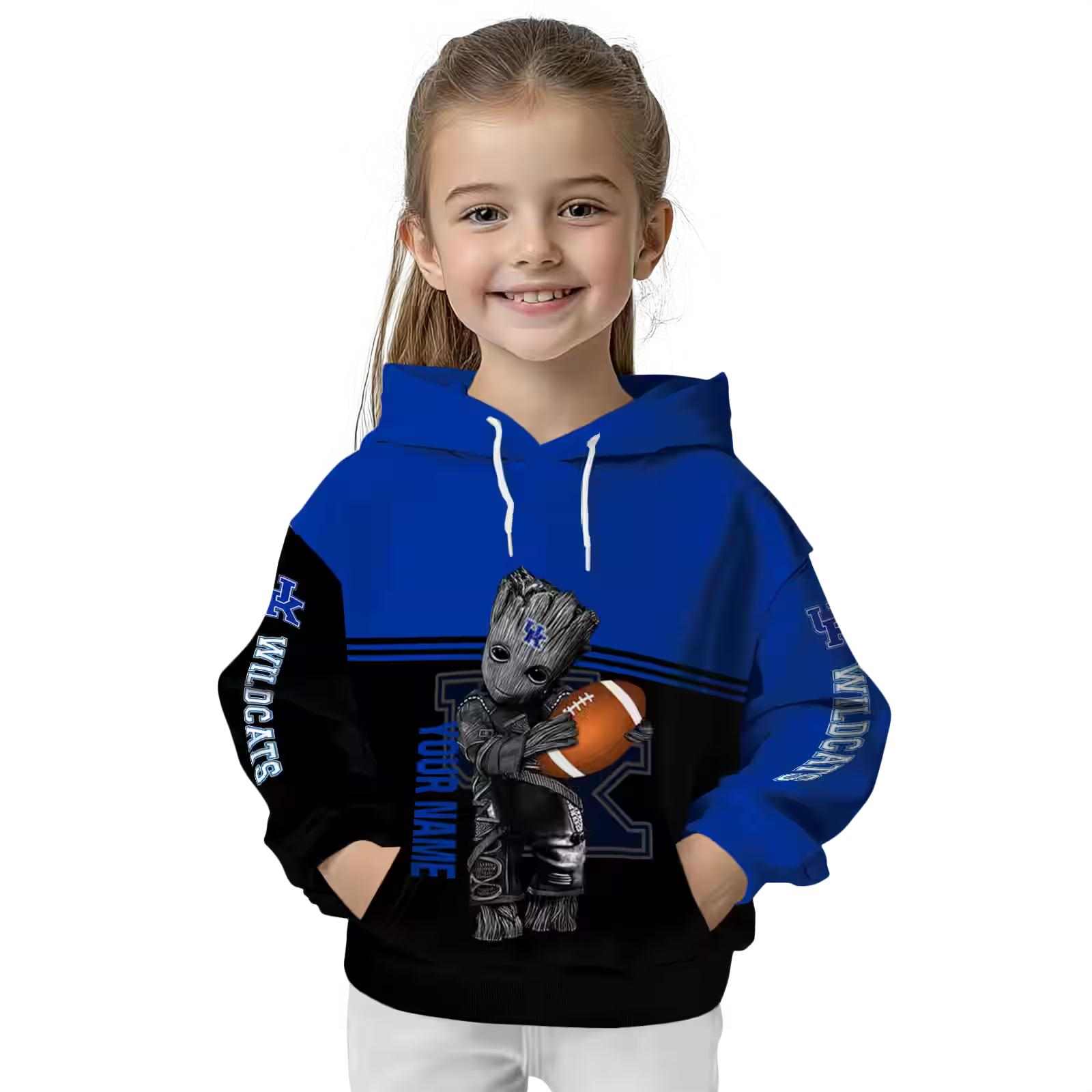 customized kentucky wildcats baby groot blue black hoodie top rated