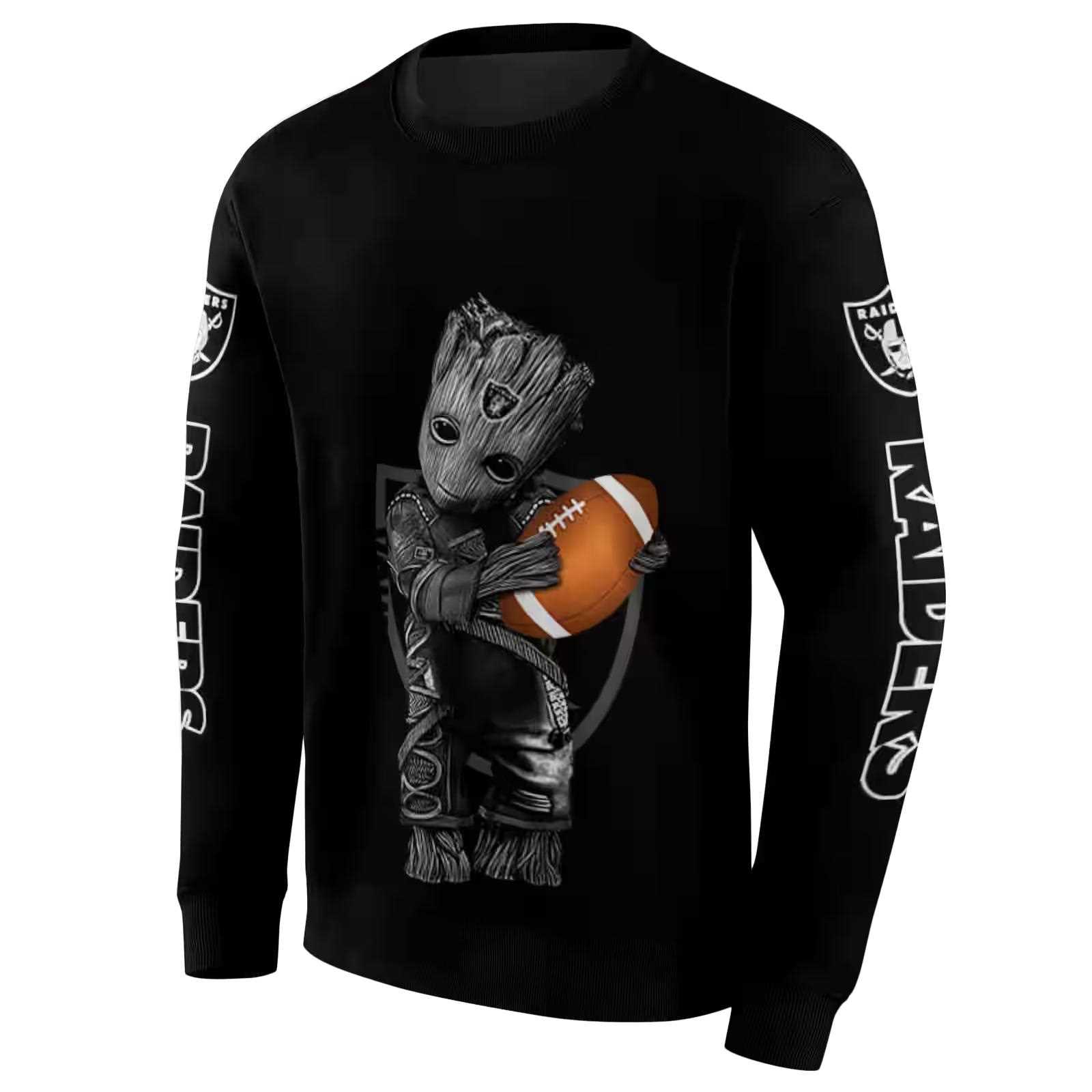 customized las vegas raiders baby groot black hoodie new arrival