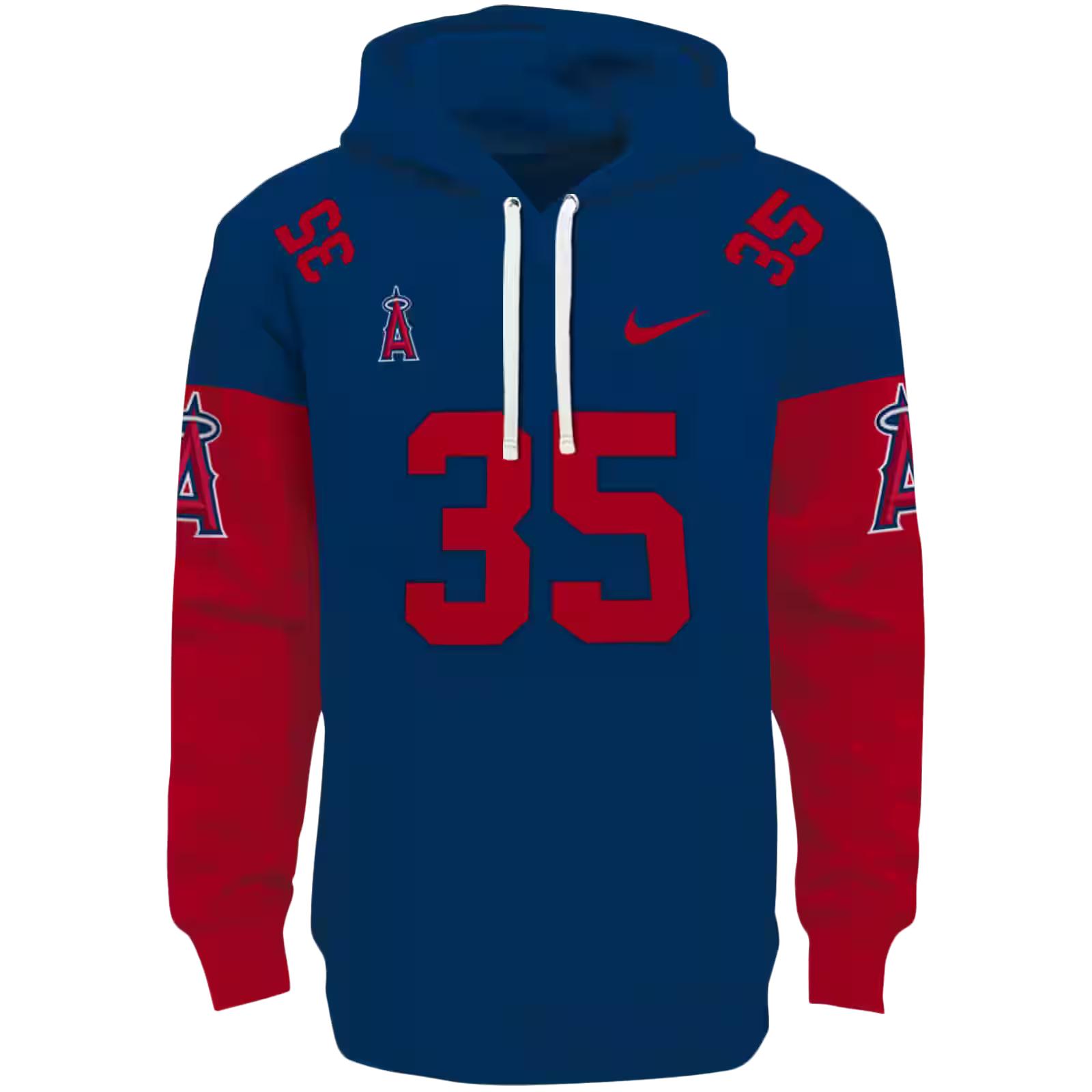 Customized Los Angeles Angels Minimal Design Blue Hoodie